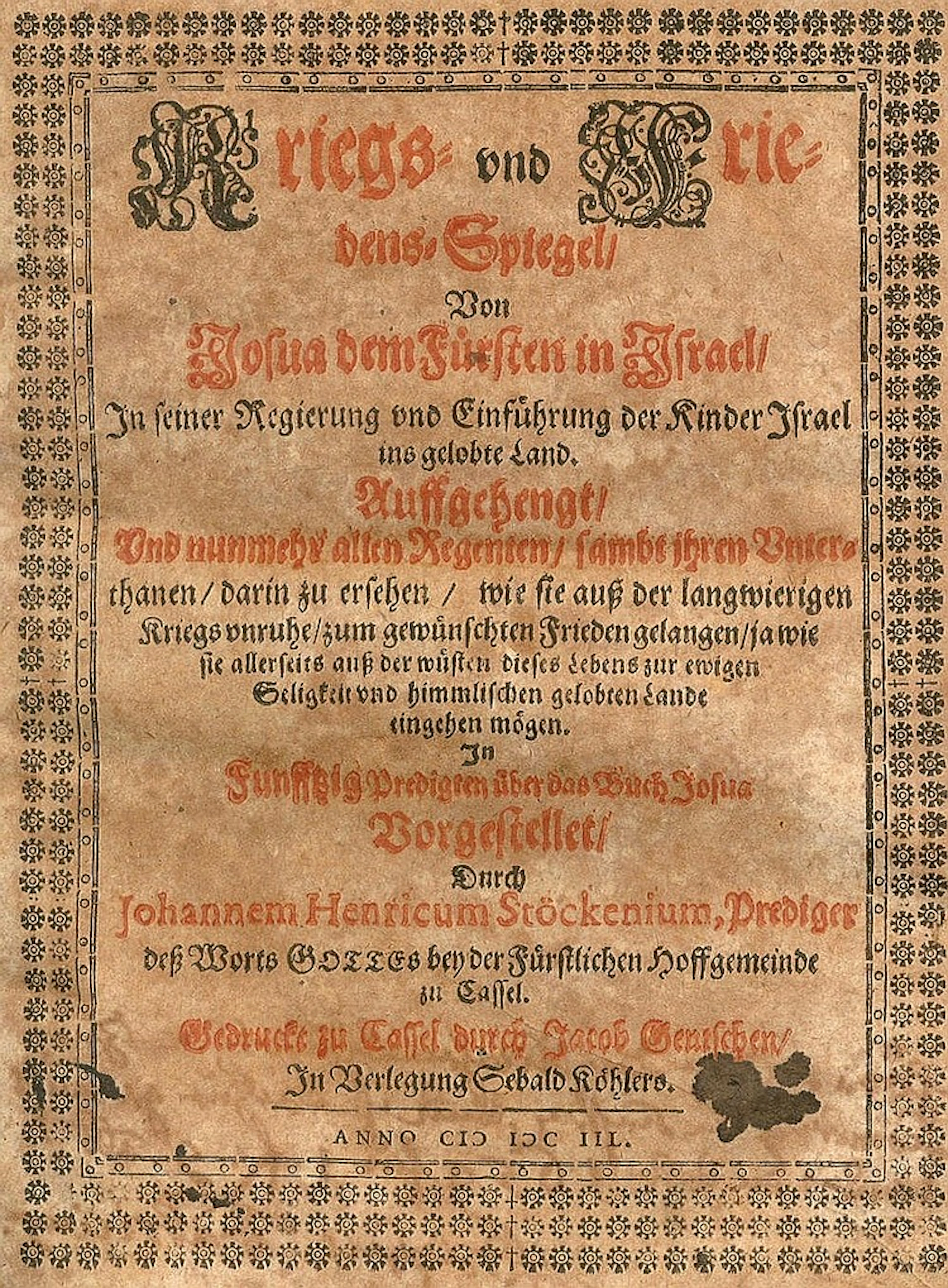 Stöcken,J.H. - Kriegs- und Friedens-Spiegel, Von Josua dem Fürsten in Is