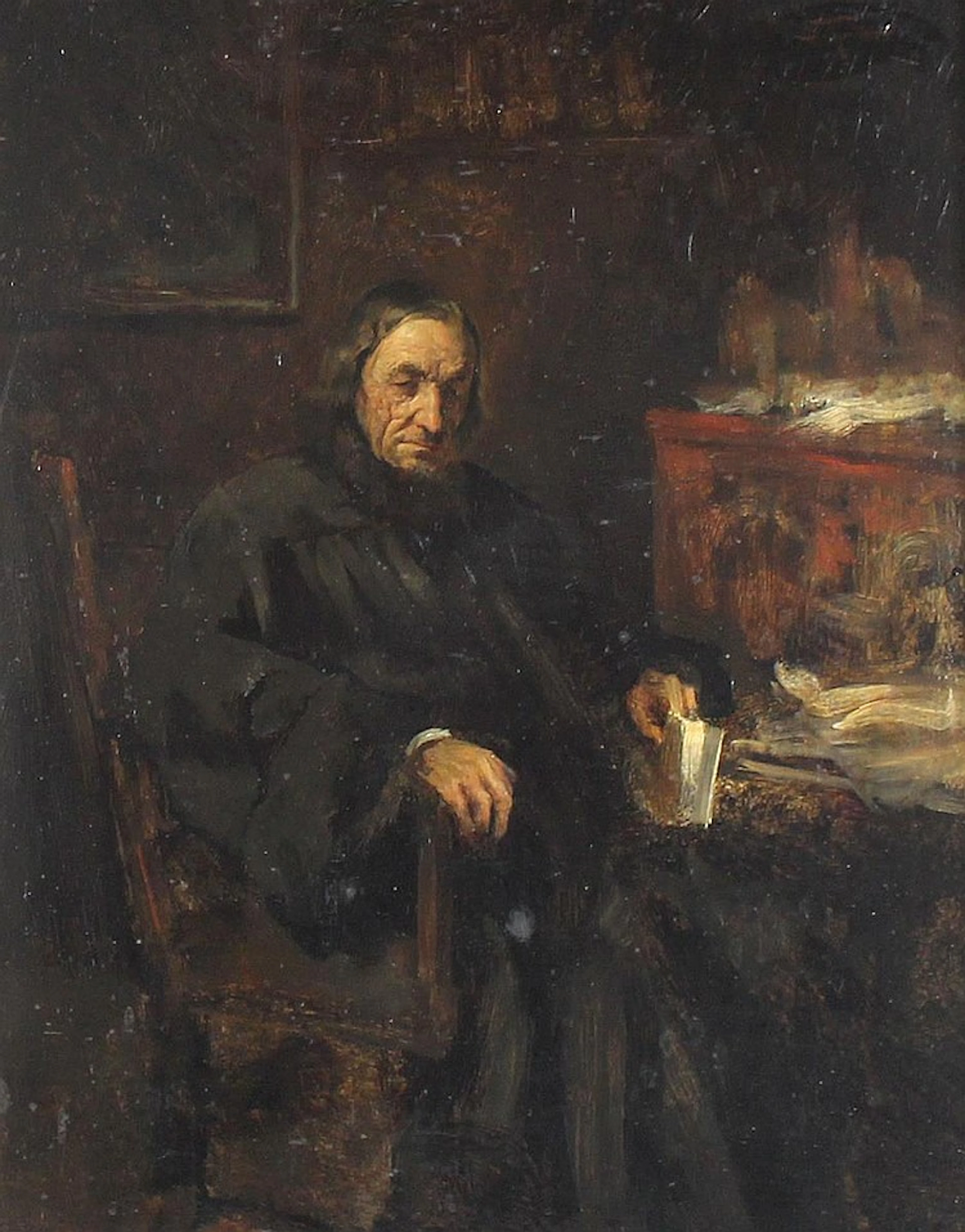 Schrötter v. Kristelli, Alfred - (1851 Wien - Graz 1935). Sitzender Gele