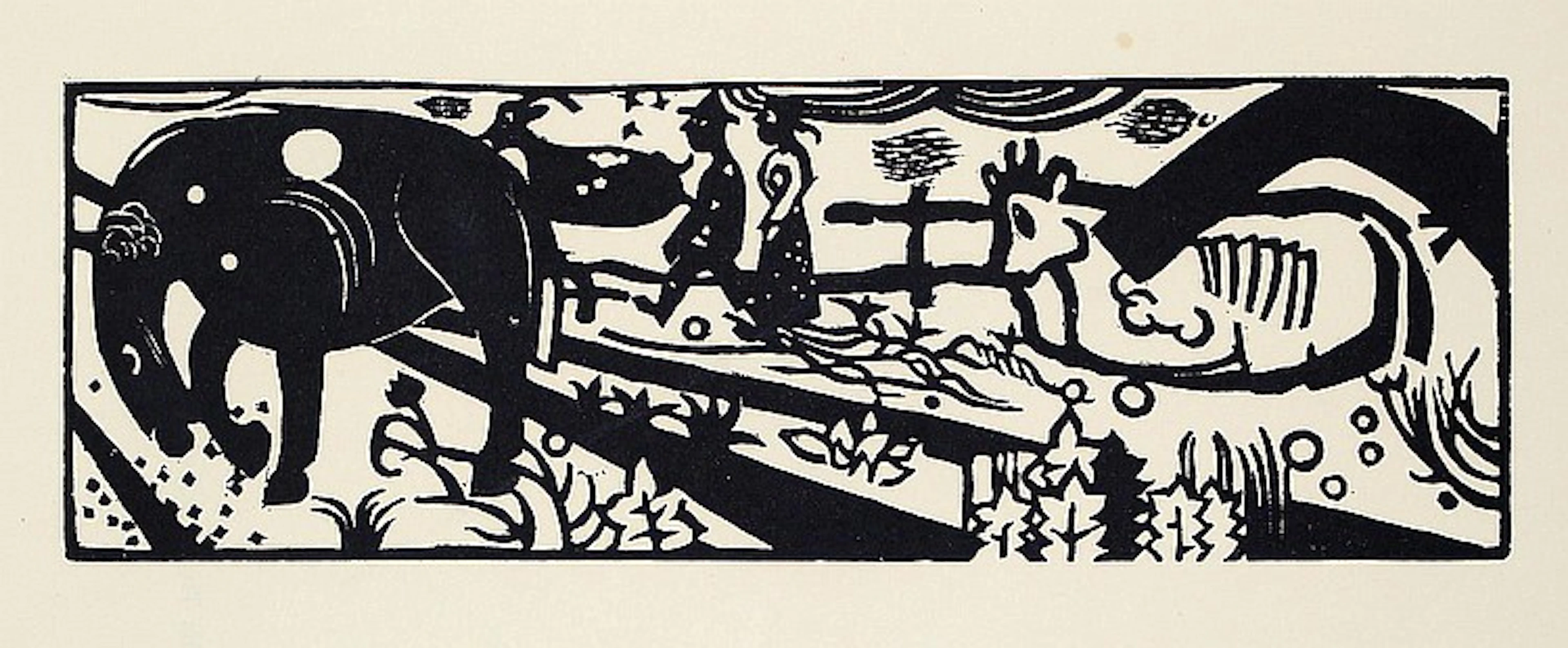 Campendonk, Heinrich - (1889 Krefeld - Amsterdam 1957). "Tiere" o. "Baue