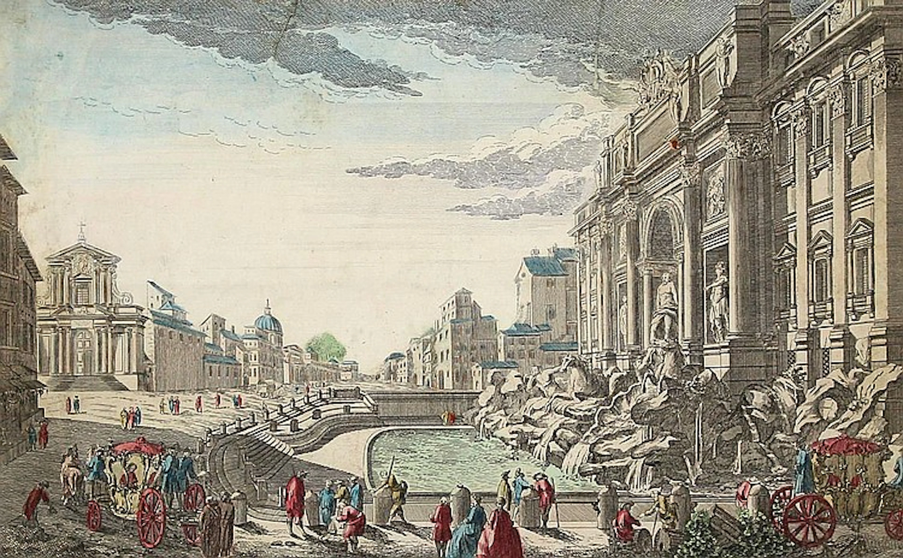 Sammlung - von 6 Veduten mit ital. Stadtansichten. Kupferstiche. Mitte 1