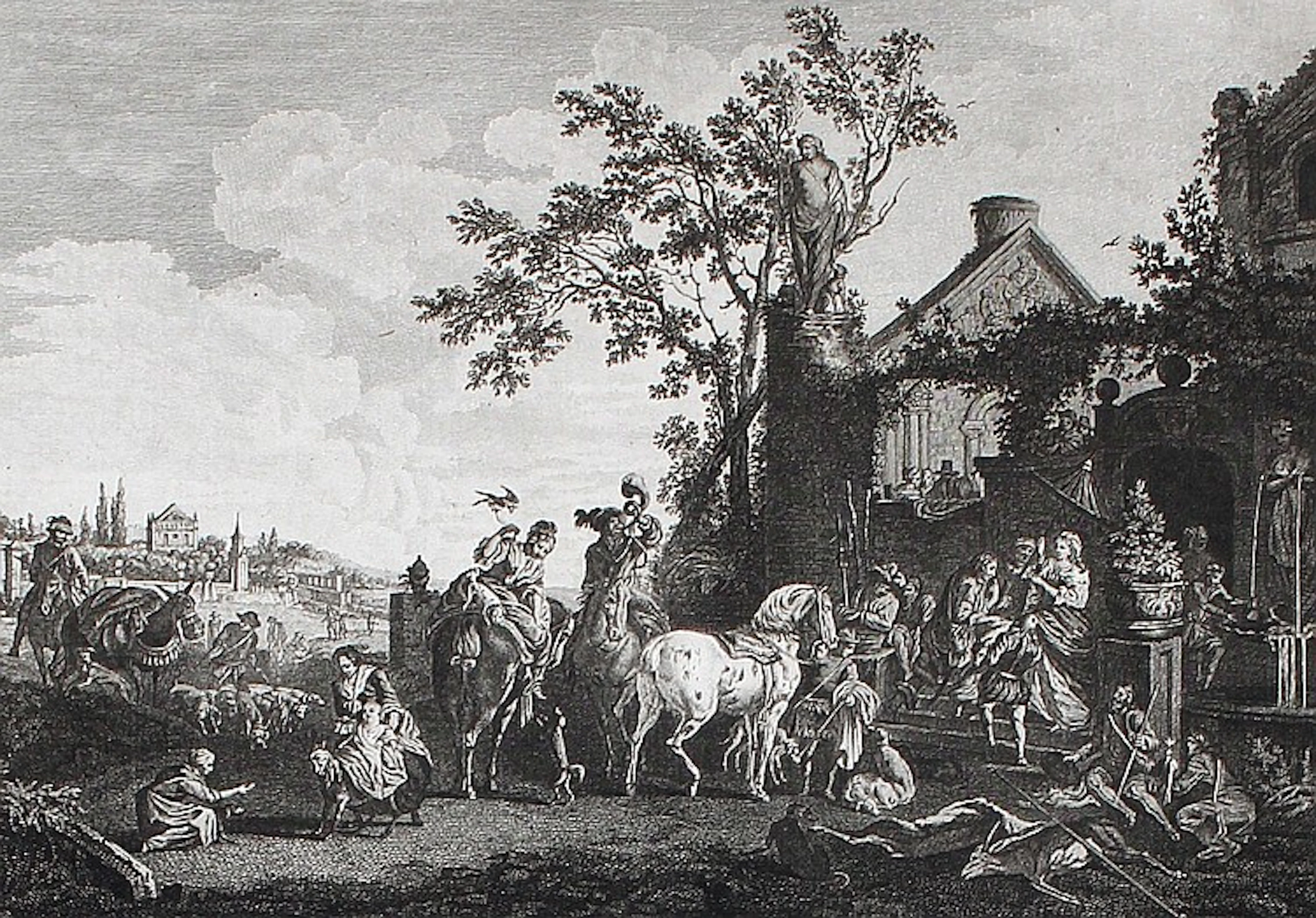 Wouverman, Philips (1619-1668) nach. 7 Bl. in versch. Techn., 18. .u.