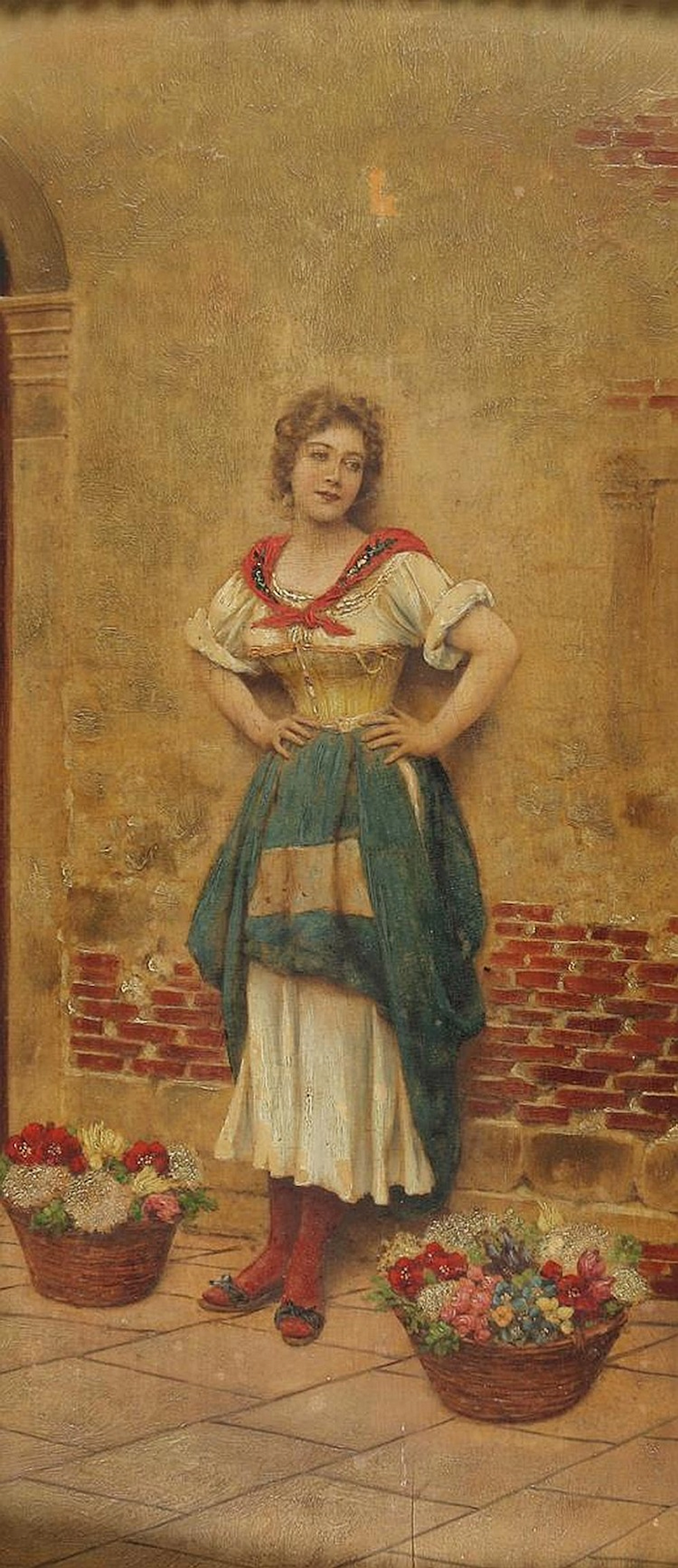 Sammlung von 4 Genreszenen u. 1 Portrait. Öl auf Holz (1), Lwd., leich