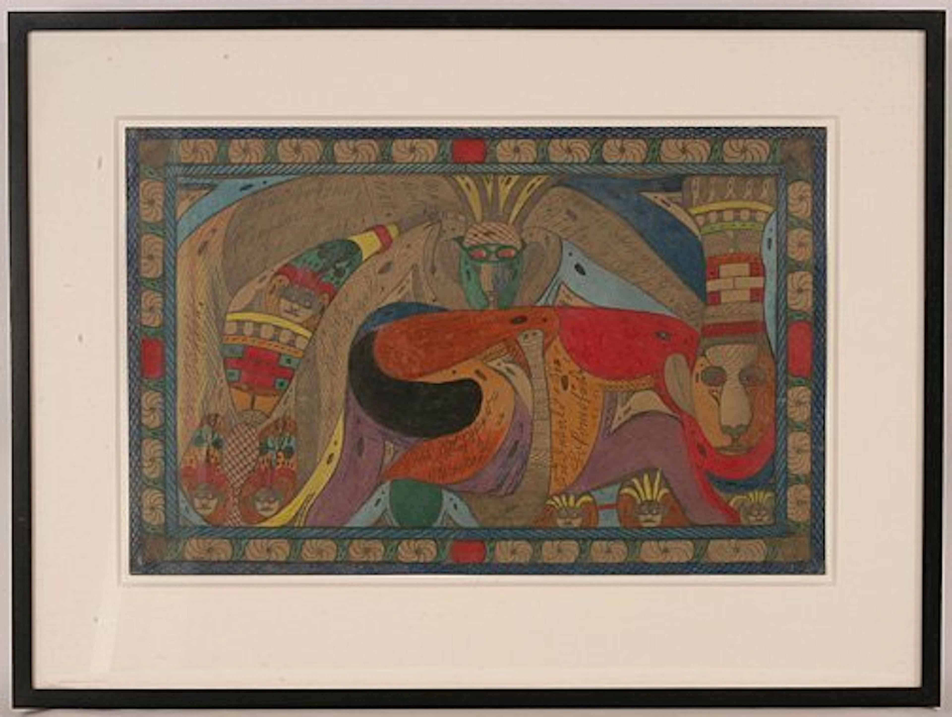 Adolf Wolfli. The Lion and the Masked Man.