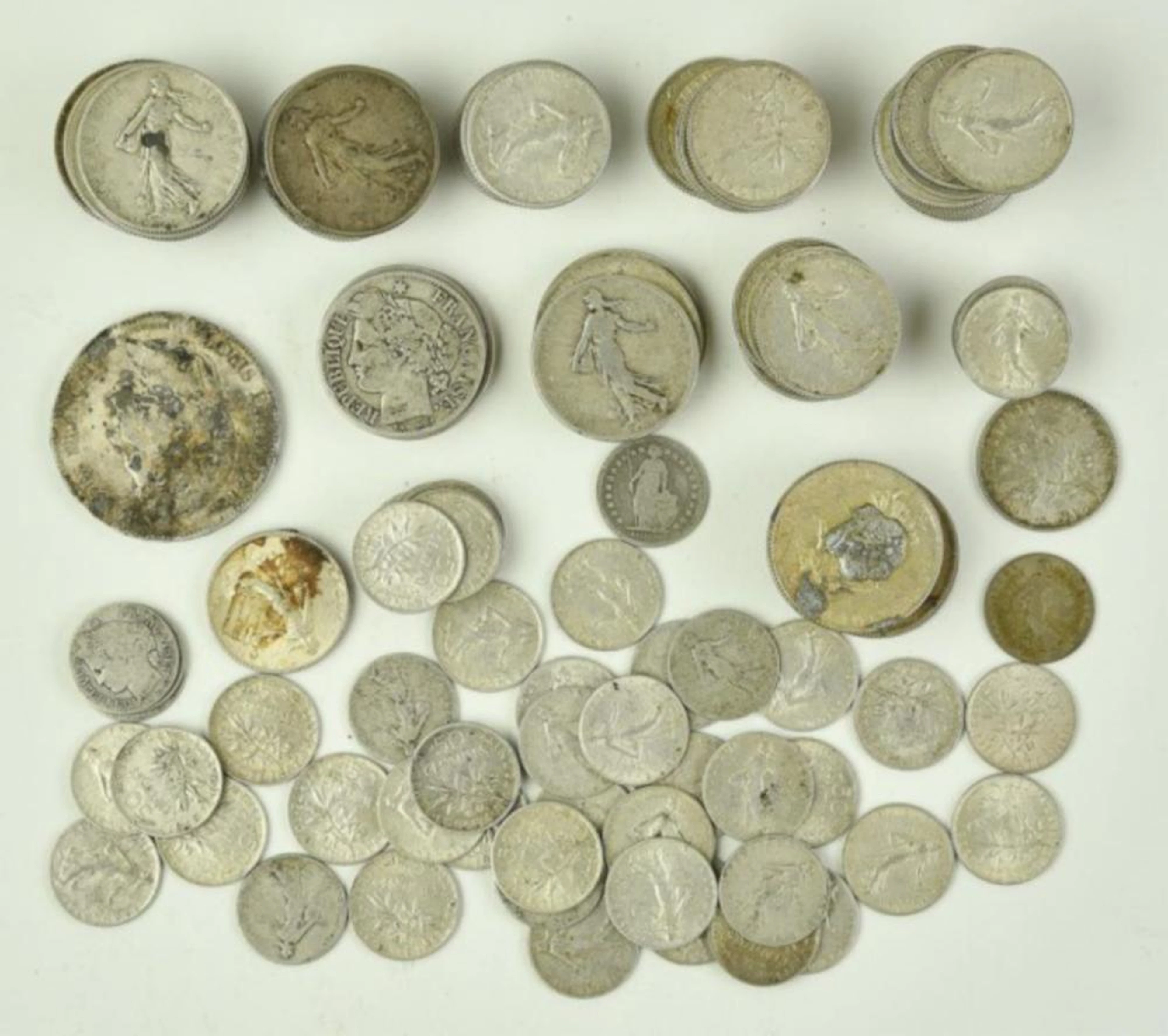138 19TH & 20TH C. FRENCH SILVER COINS