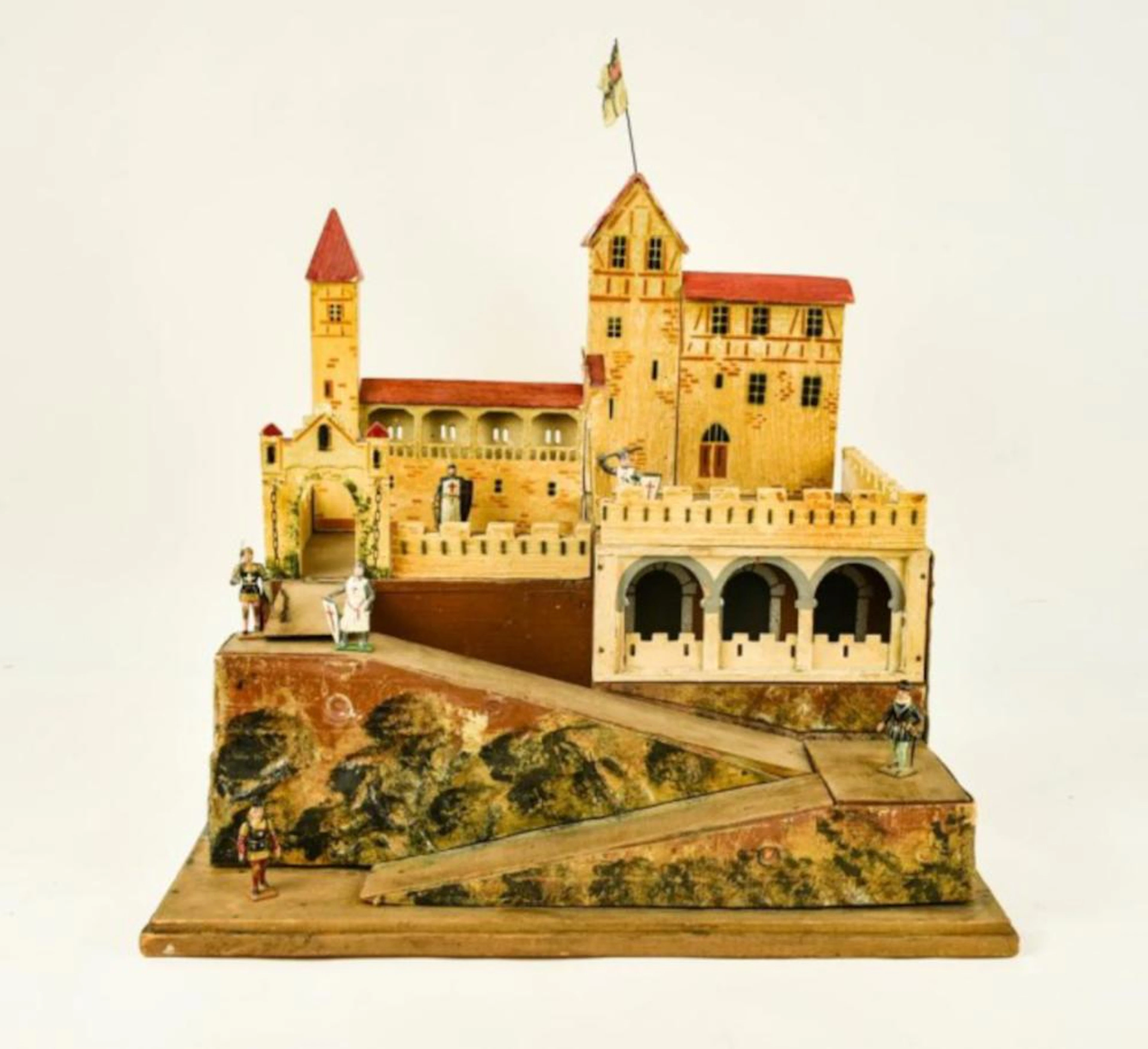 Moritz Gottschalk Painted Wooden Toy Castle