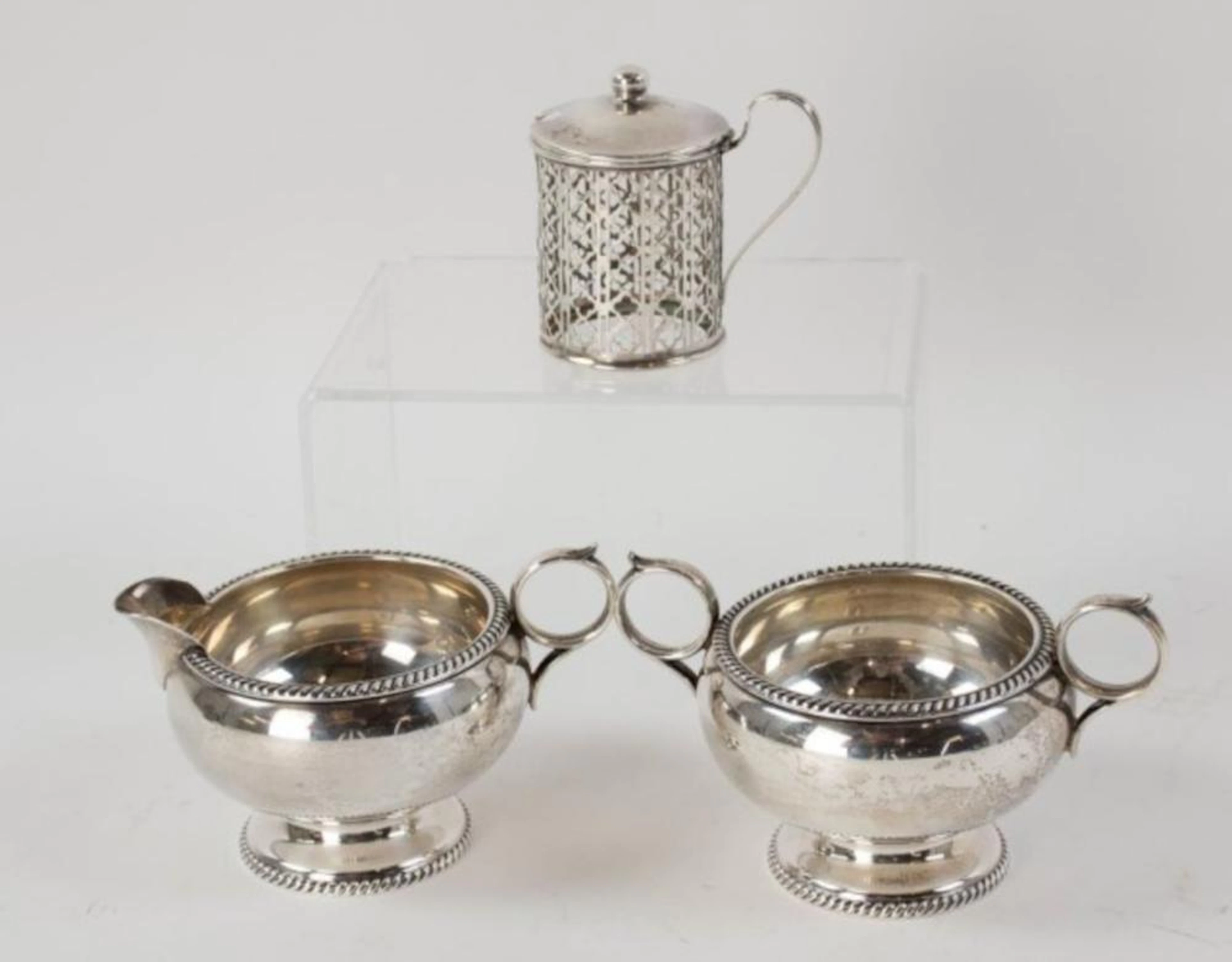 Sterling Silver Cream, Sugar, Mustard
