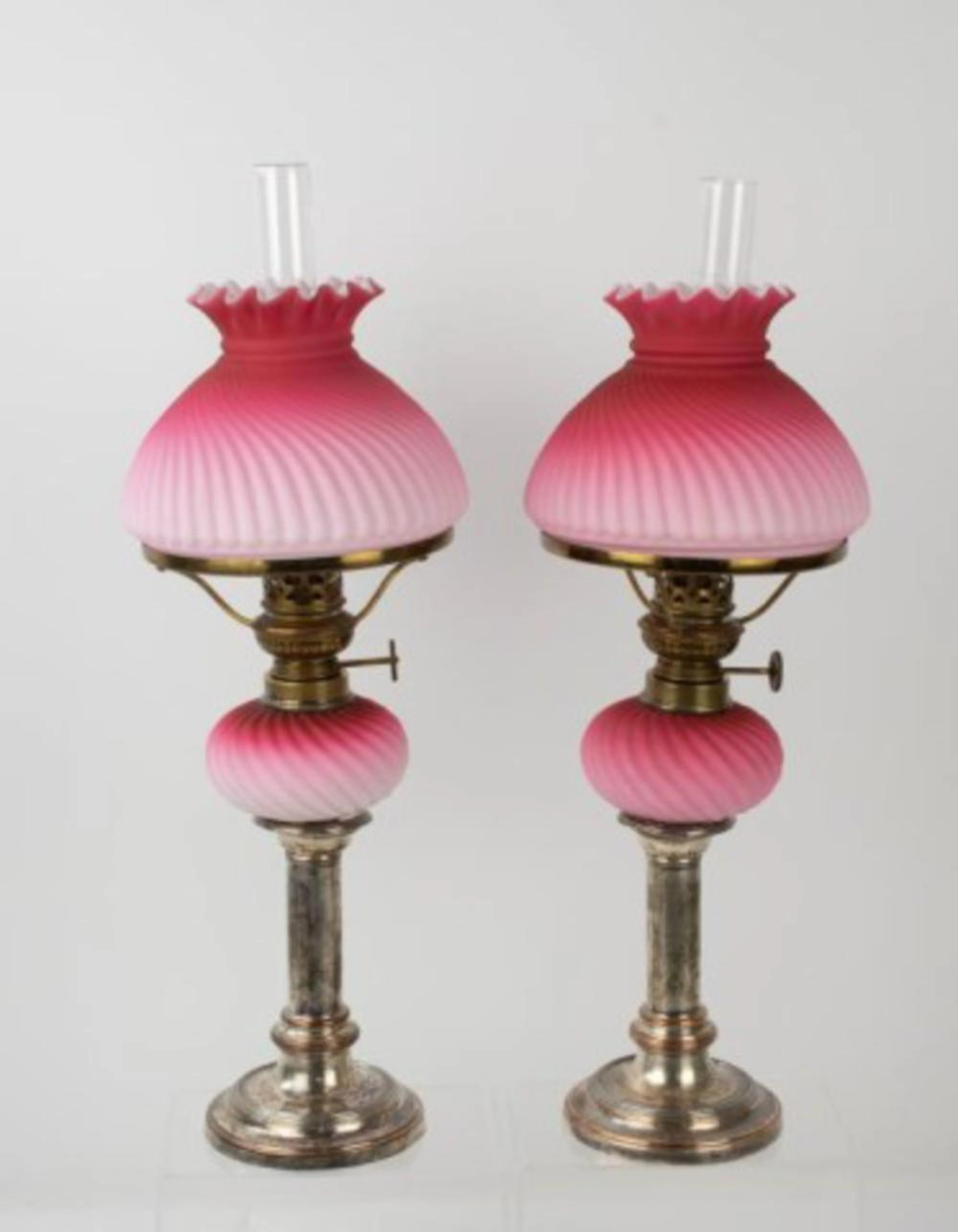 Pr. Embossed Swirl Peg Lamps