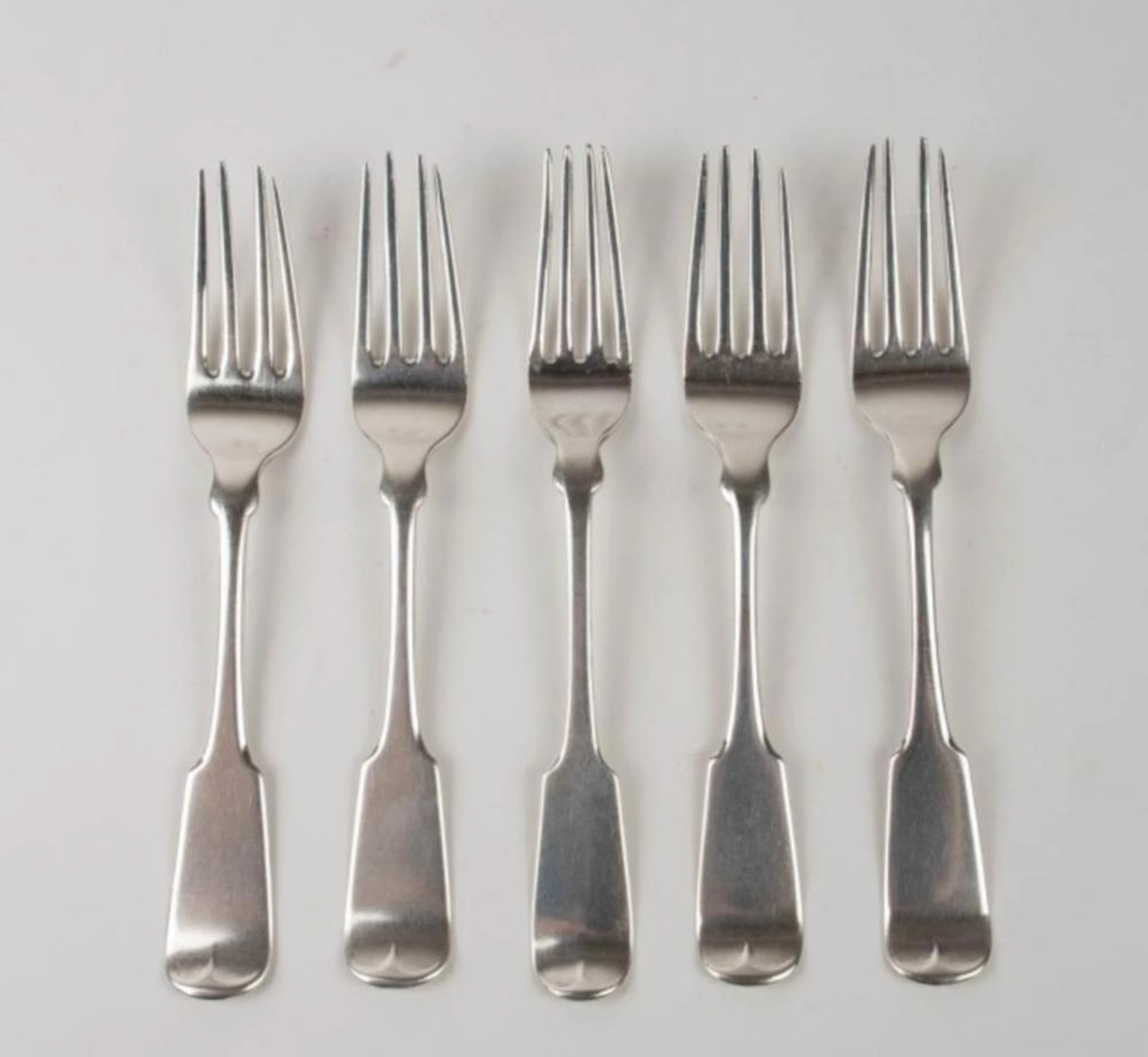 5 Charleston Coin Silver Forks