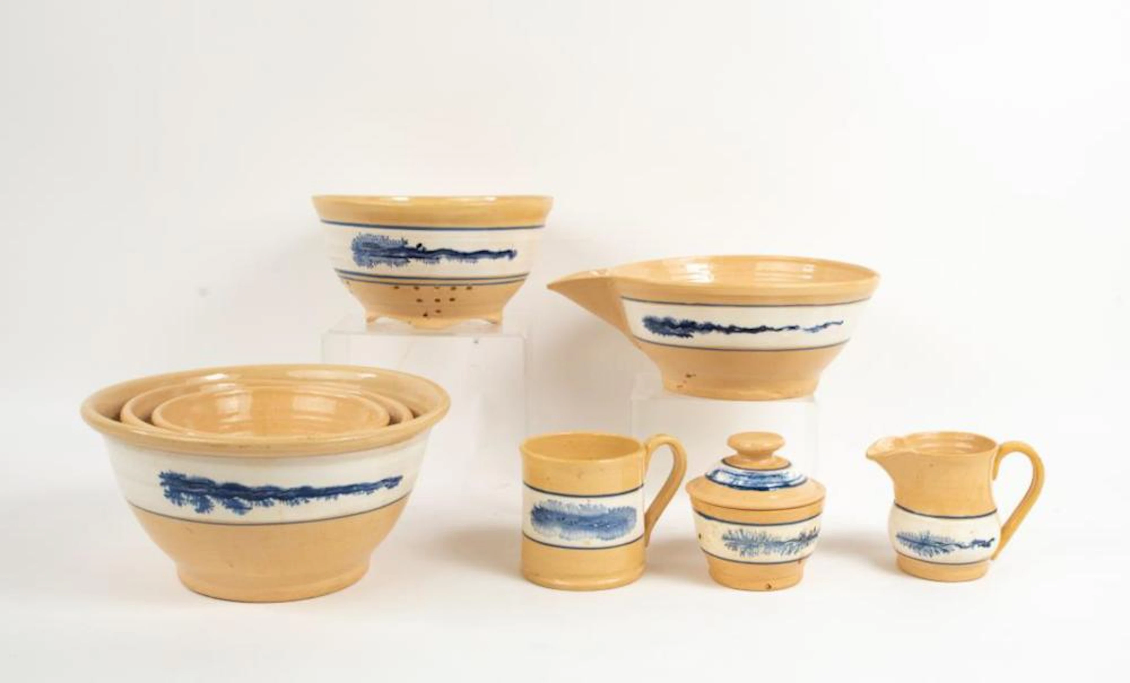 8 Pcs. Mochaware w/ Seaweed Decoratio