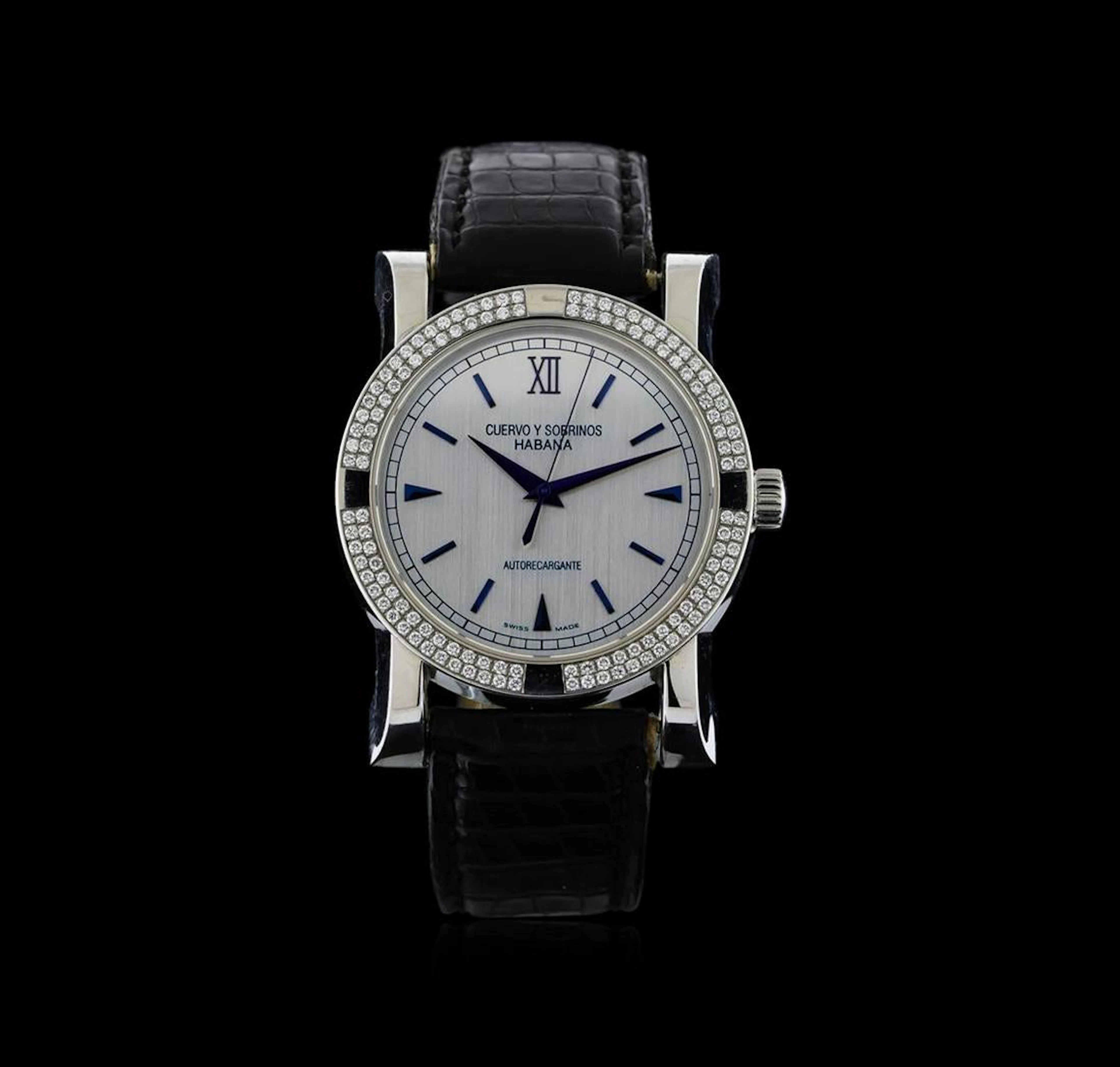 Cuervo y Sobrinos Stainless Steel 1.04 ctw Diamond