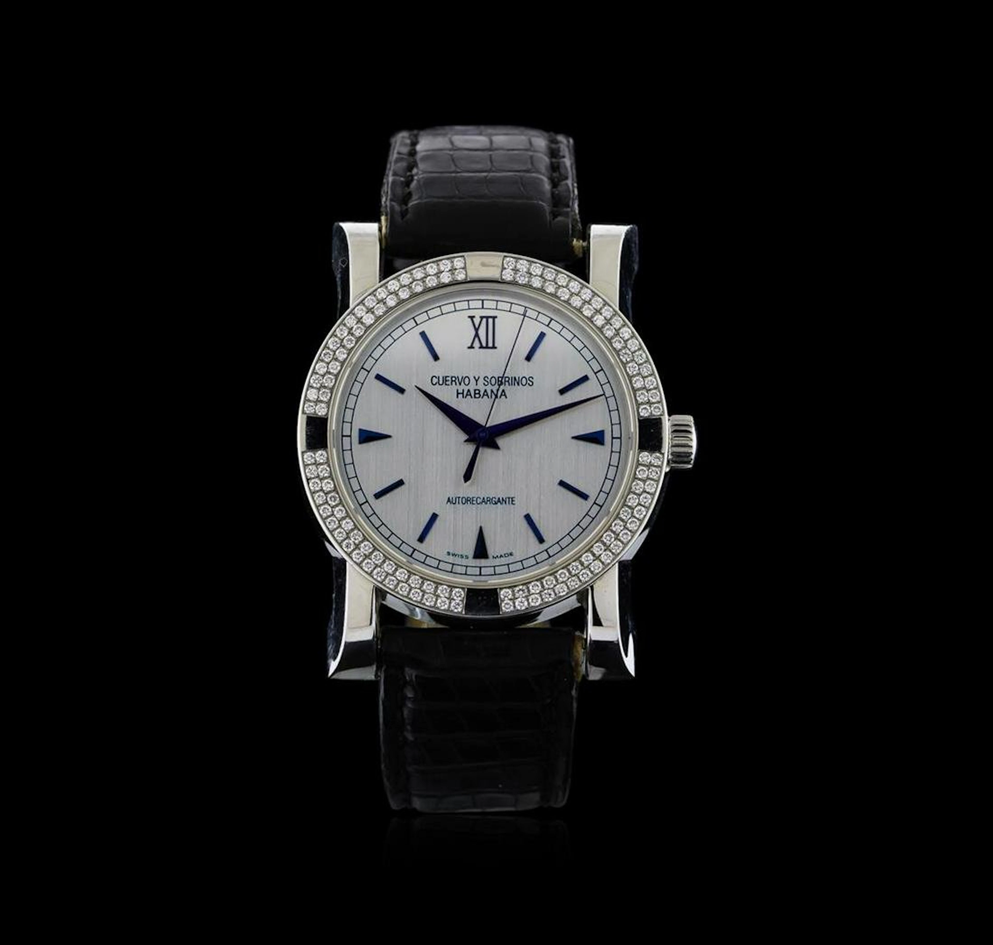Cuervo y Sobrinos Stainless Steel 1.04 ctw Diamond
