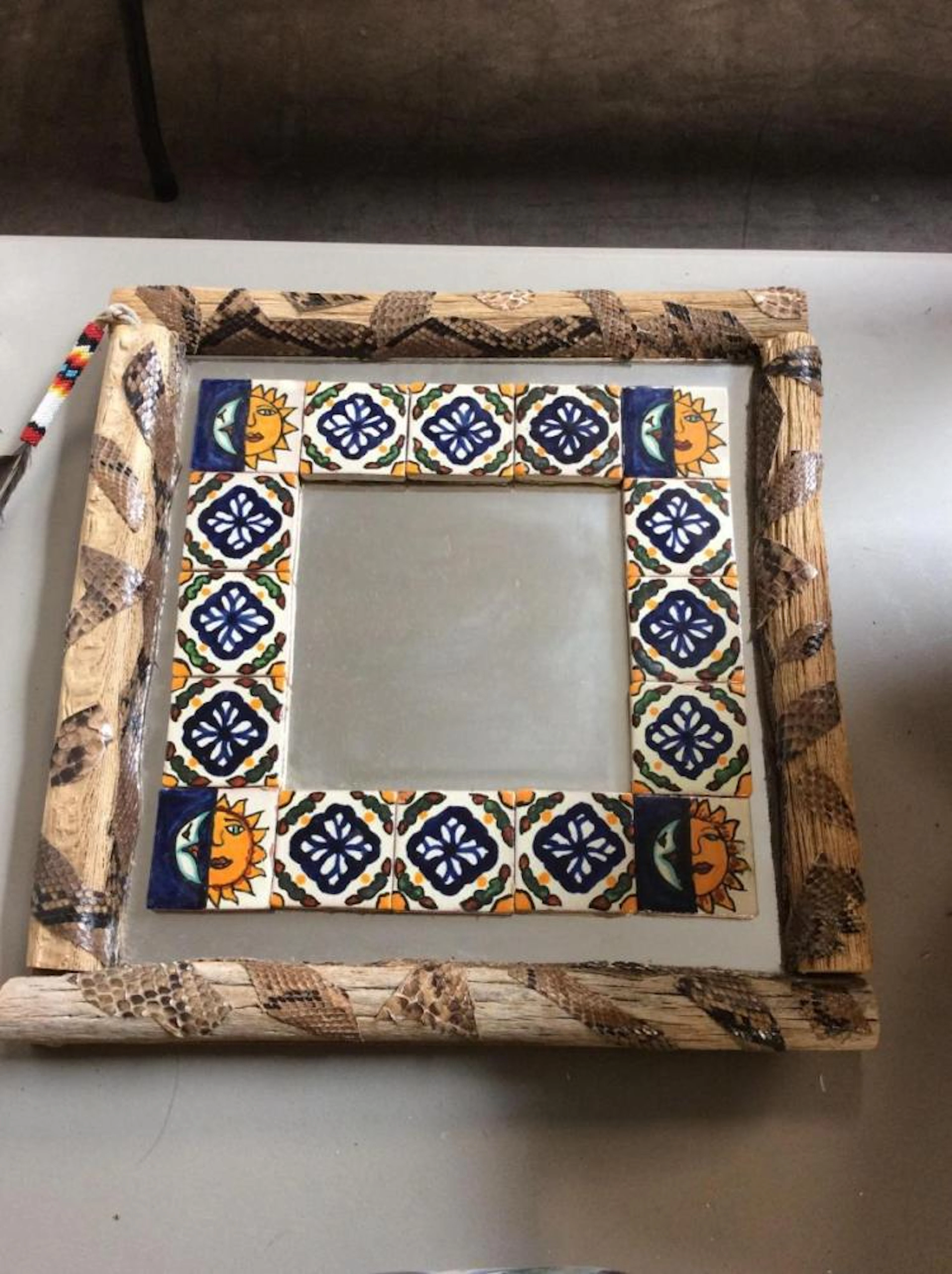Southwest Snake Skin Framed Mirror