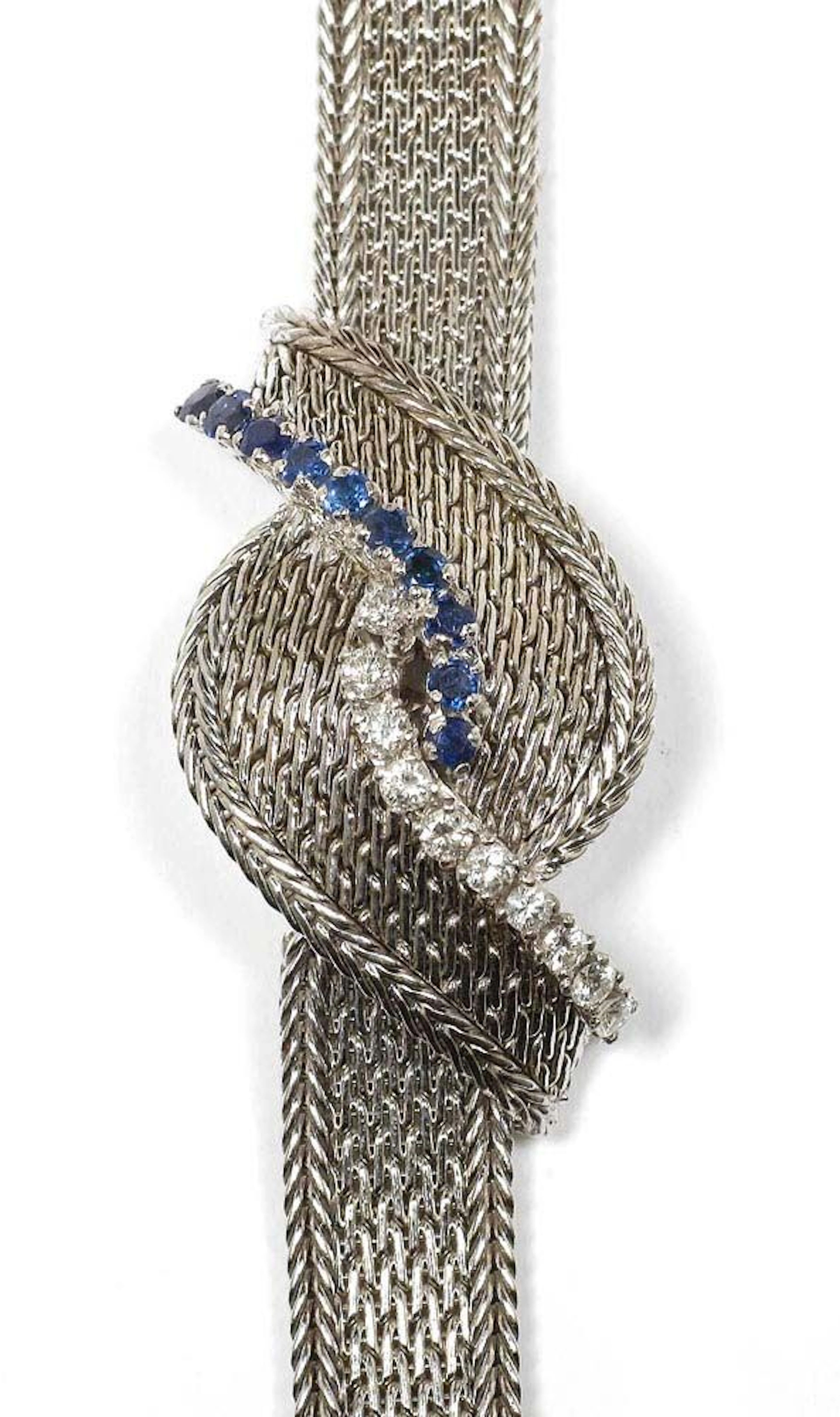 SAPHIR-DIAMANT-DAMENARMBANDUHR, MOVADO, 60er Jahre.