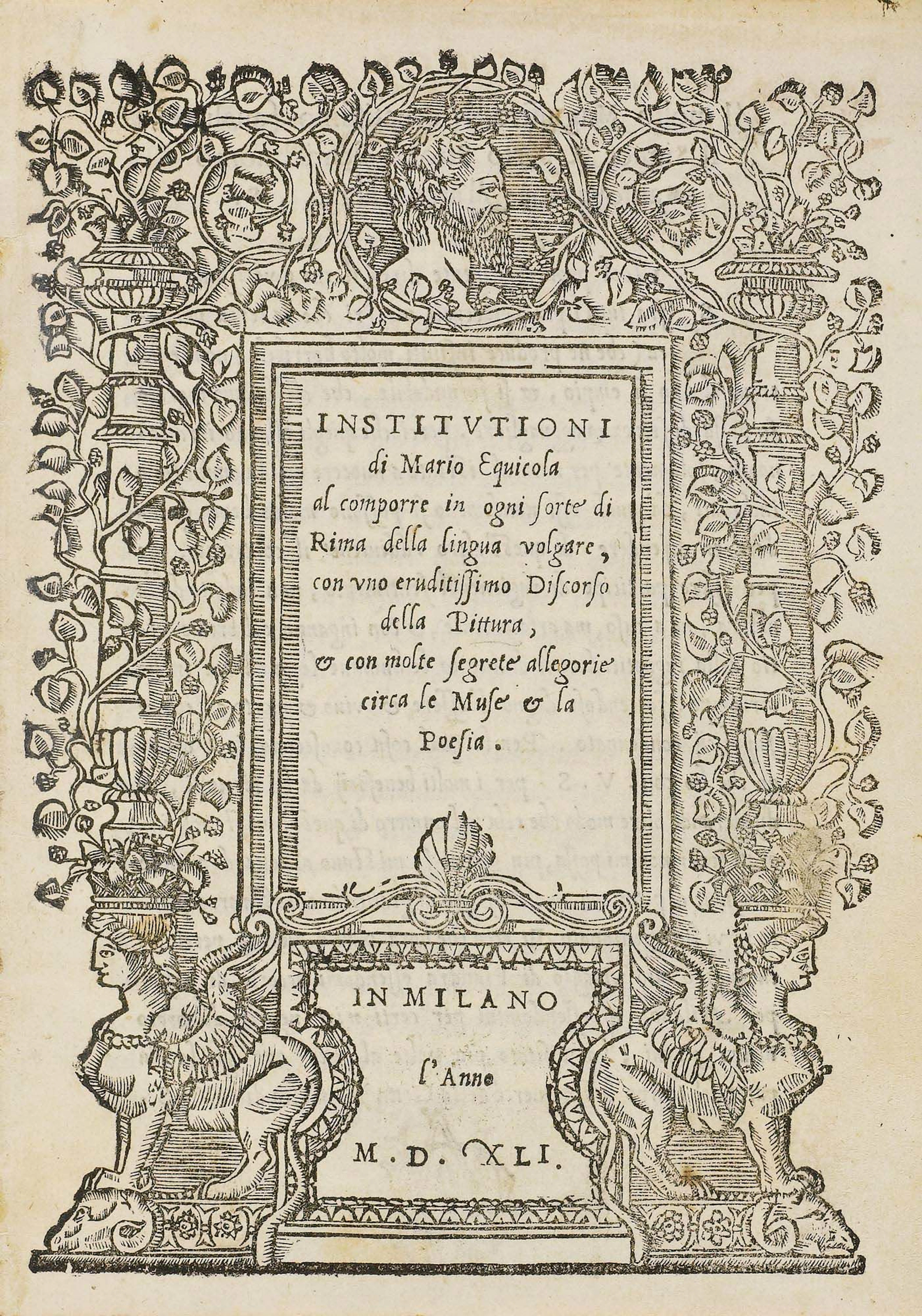 Equicola, Mario. Institutioni al comporre in ogni forte di rima della