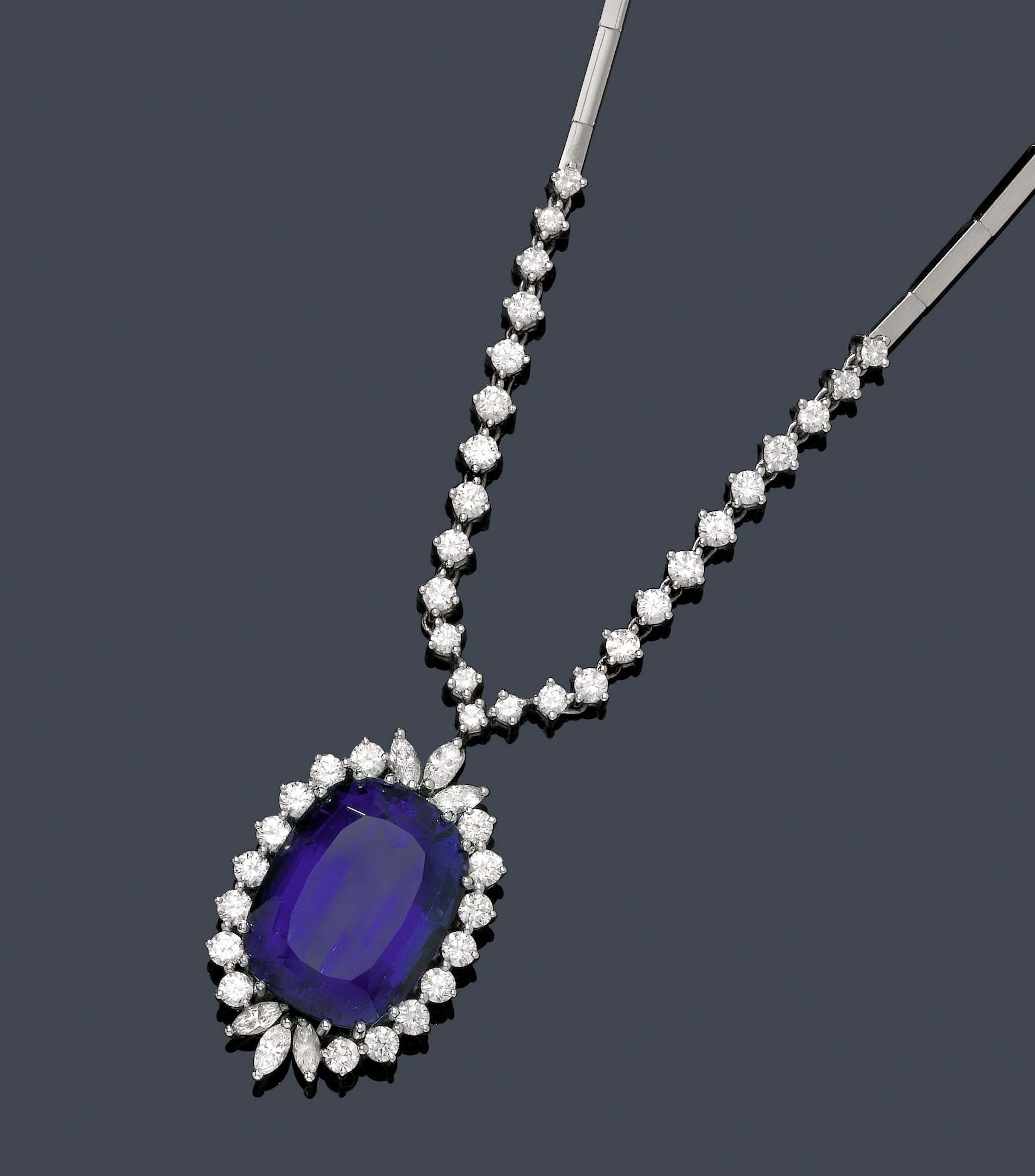 TANSANIT-DIAMANT-COLLIER, BUCHERER.