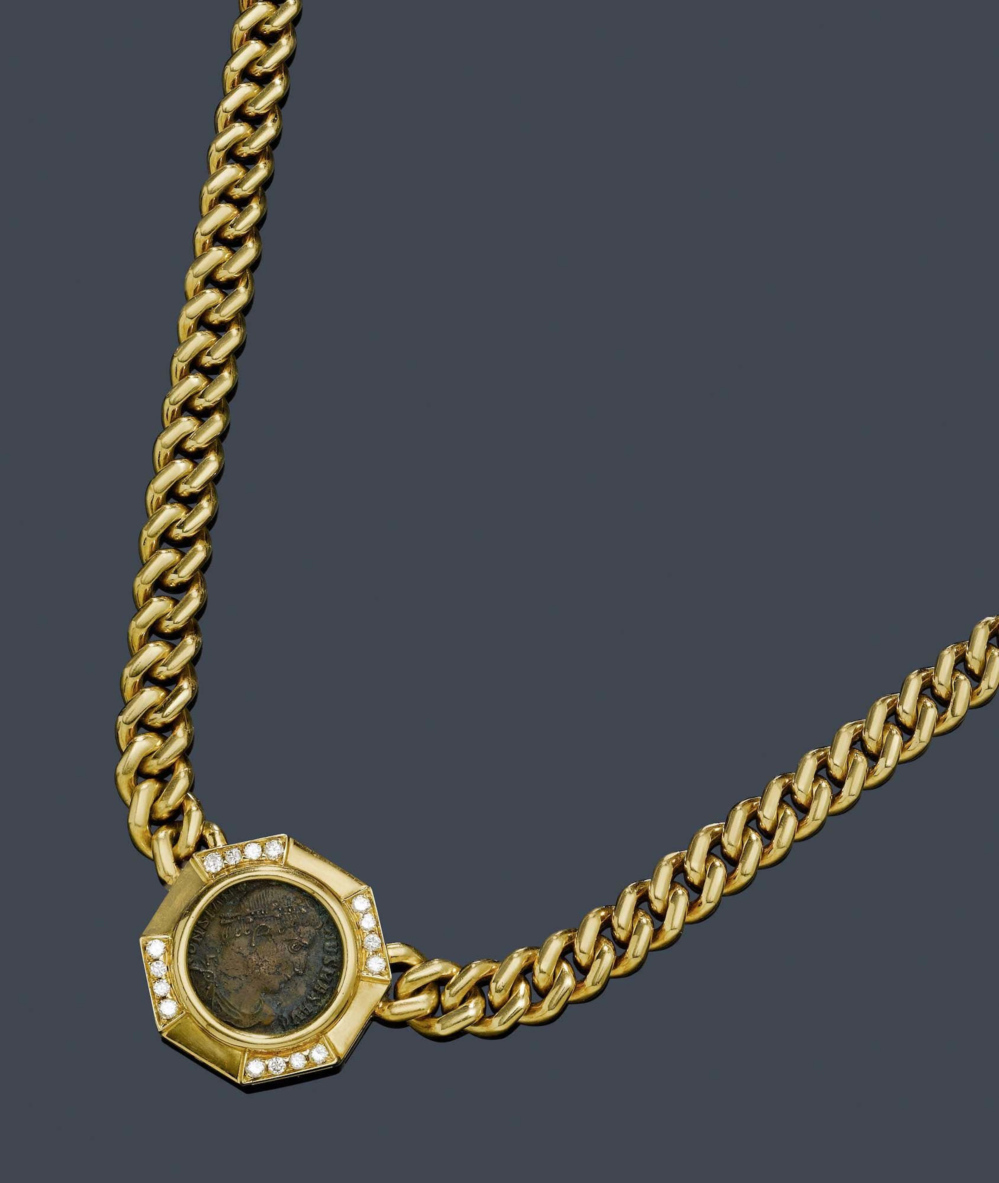 MÜNZEN-BRILLANT-GOLDCOLLIER, BULGARI.