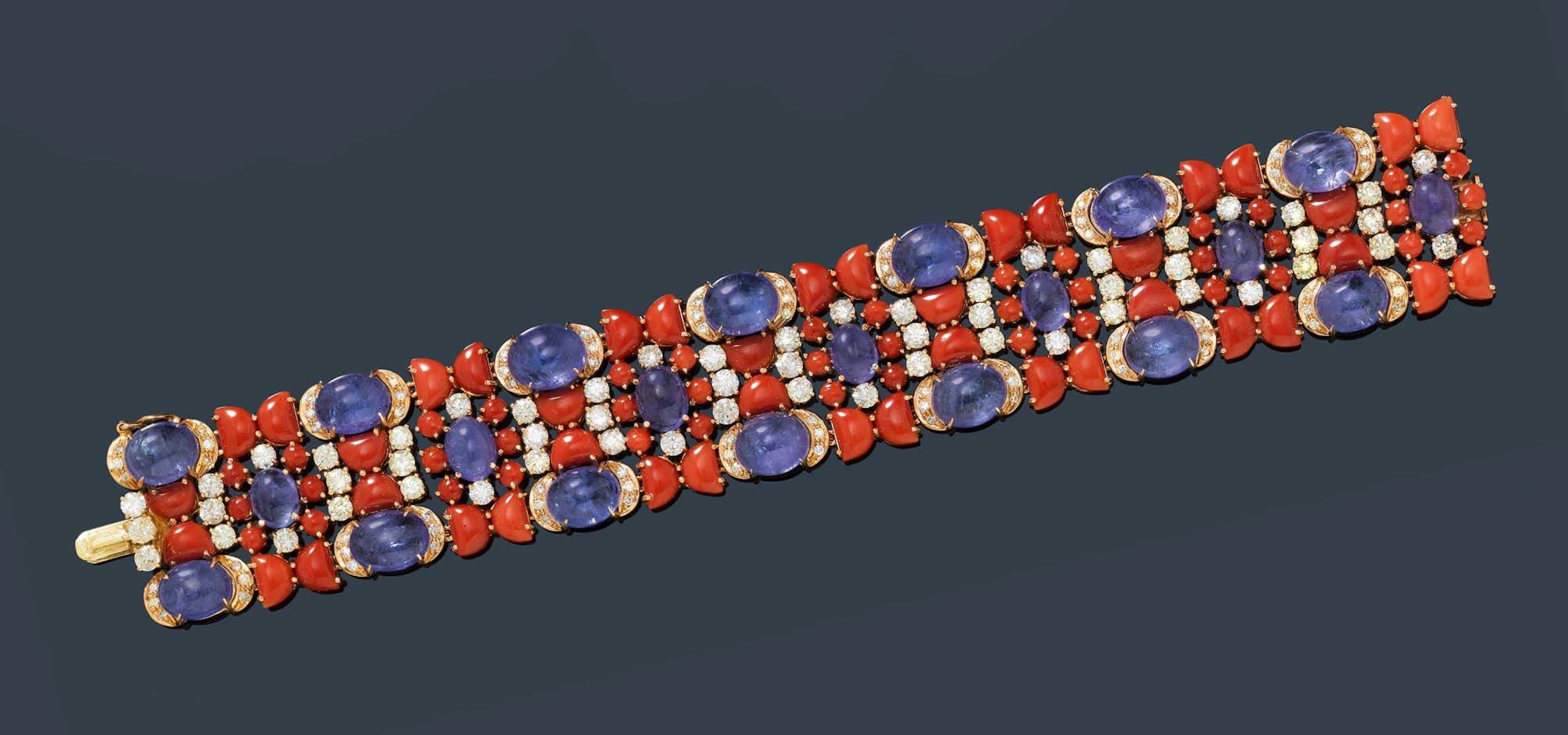 SCHMUCKSTEIN-KORALLEN-DIAMANT-ARMBAND.