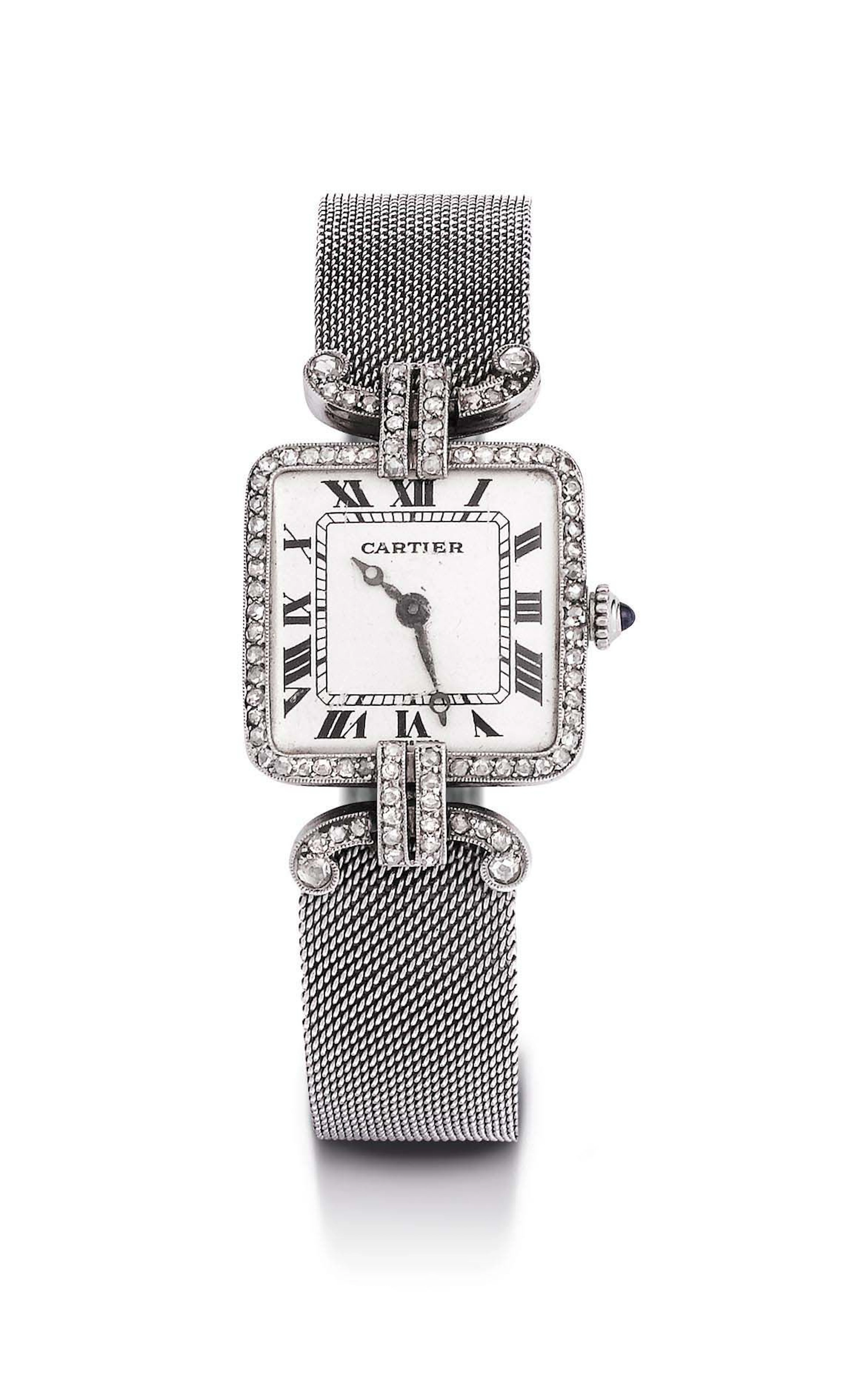 DIAMANT-DAMENARMBANDUHR, CARTIER, um 1920.