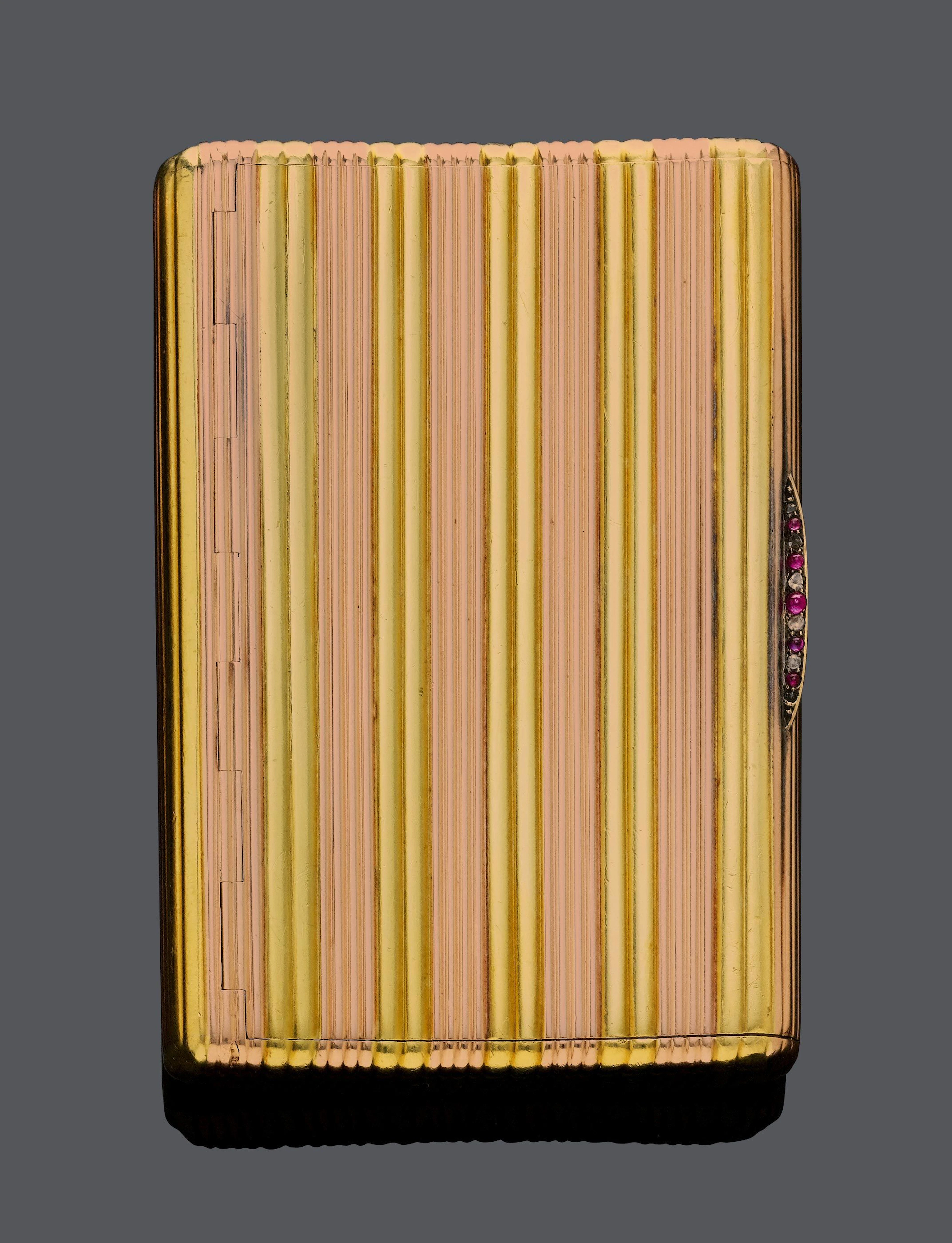 GOLD-RUBIN-DIAMANT-ZIGARETTENETUI, FABERGÉ, St. Petersburg, um 1900.