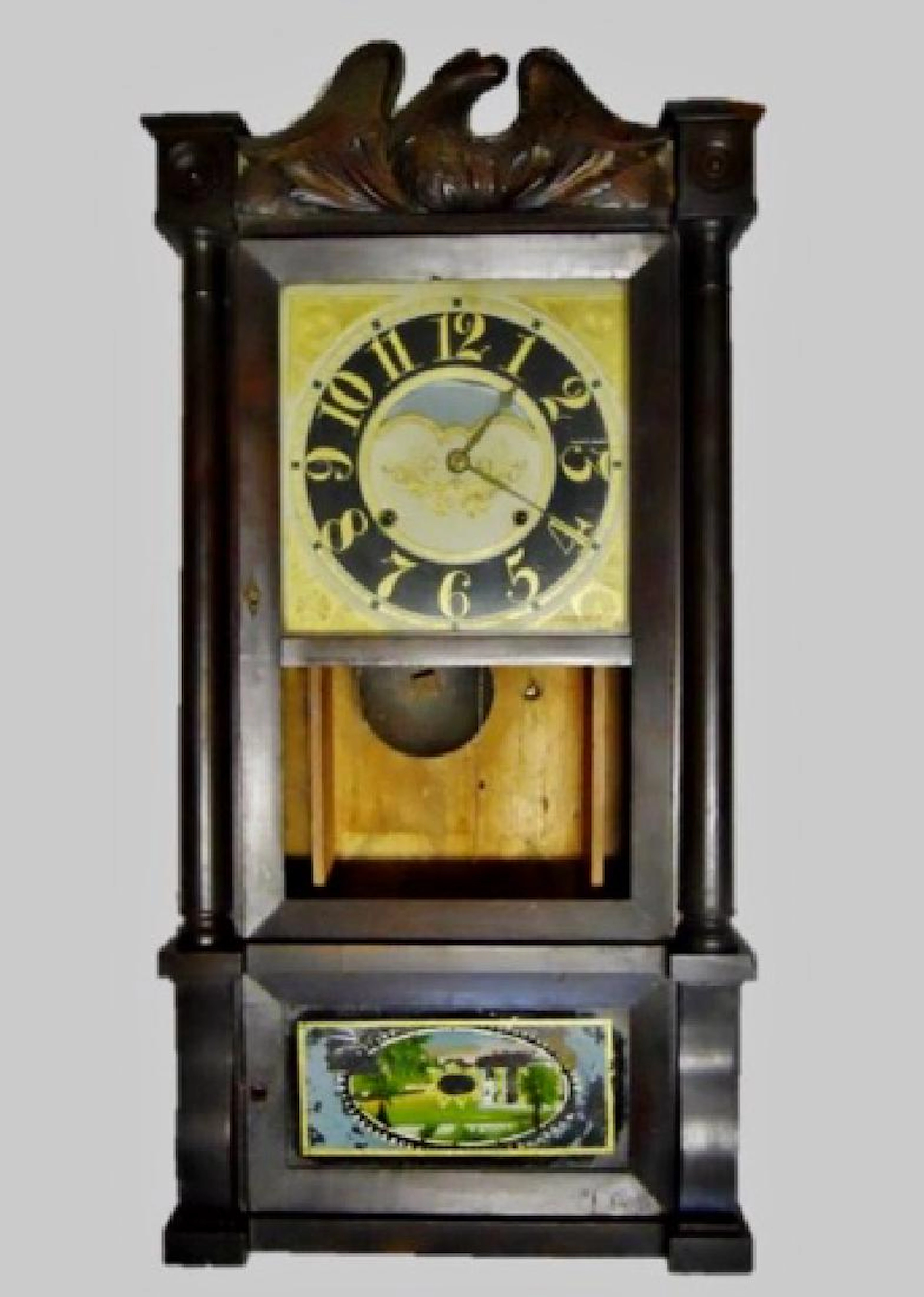 19th C. Weight Driven Mantel Clock, Dyer Wadsworth