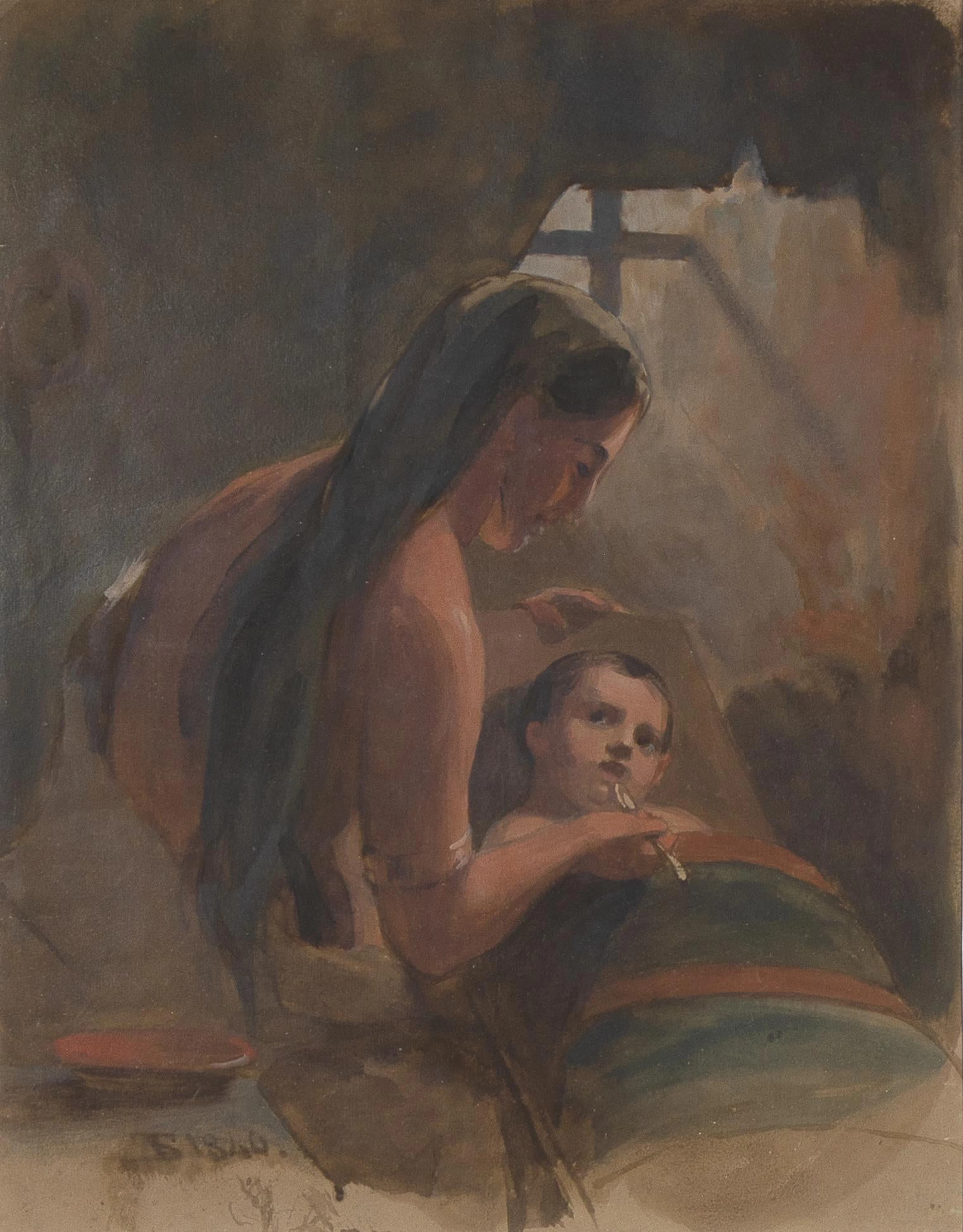 Thomas Sully, Indian Squaw Feeding Her Papoose, 1840