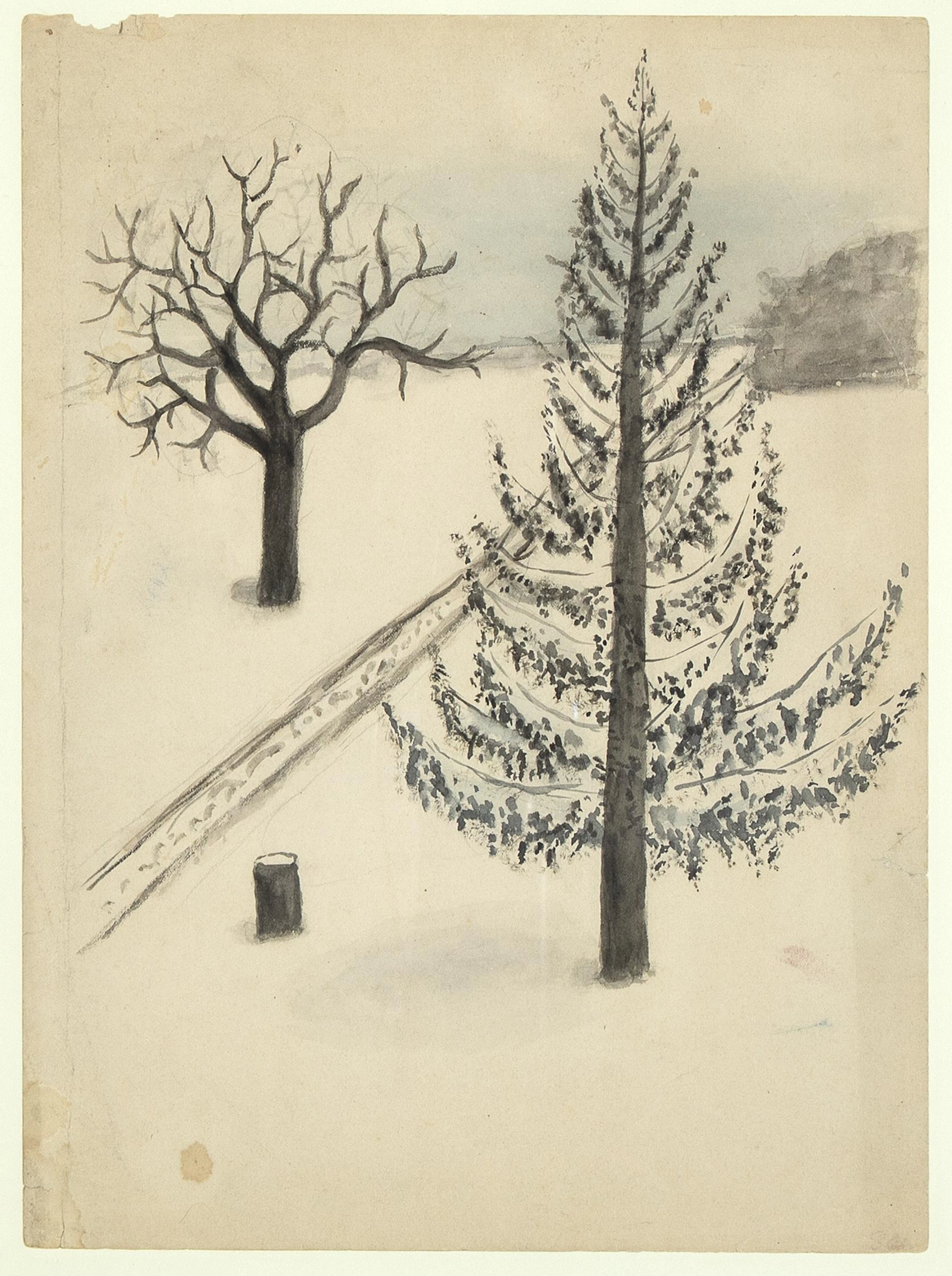 Georgia O'Keeffe, Trees in Snow, 1902