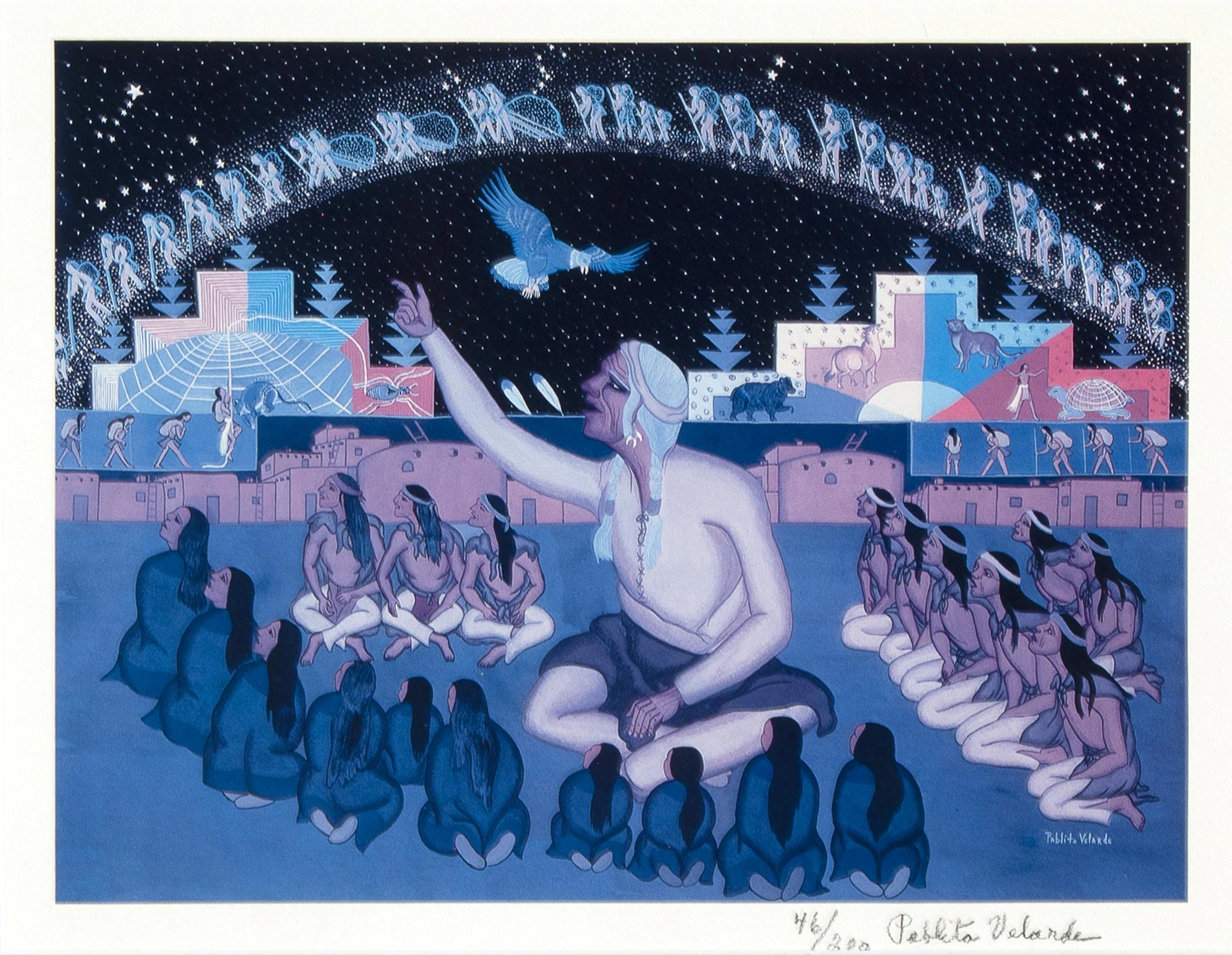 Pablita Velarde, Old Father Story Teller, 1989