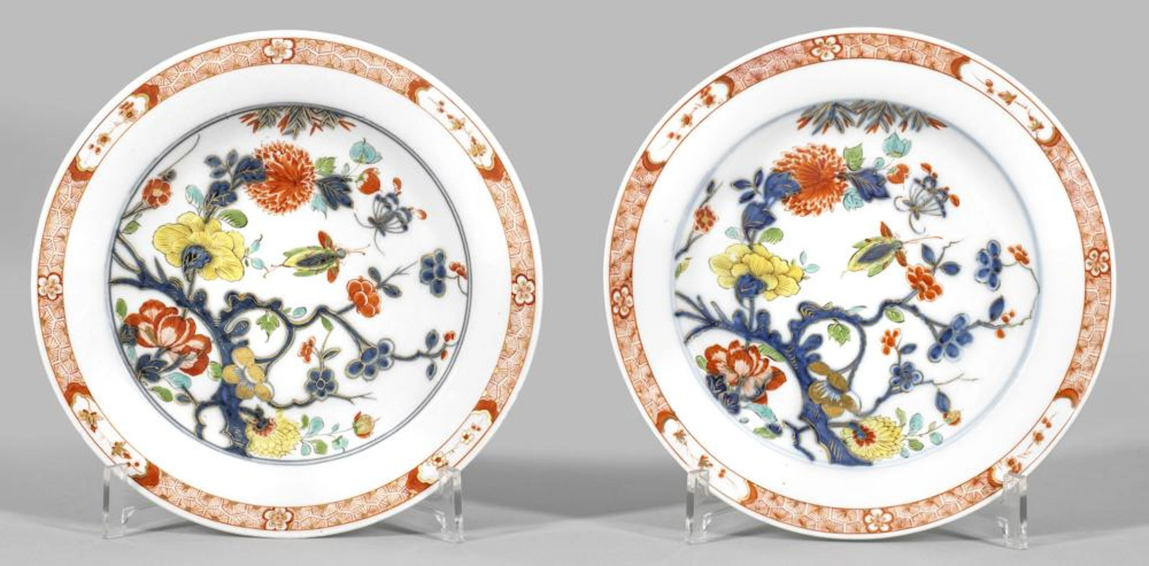 Paar Zierteller mit Astmuster aus dem sog. Bamberger Service