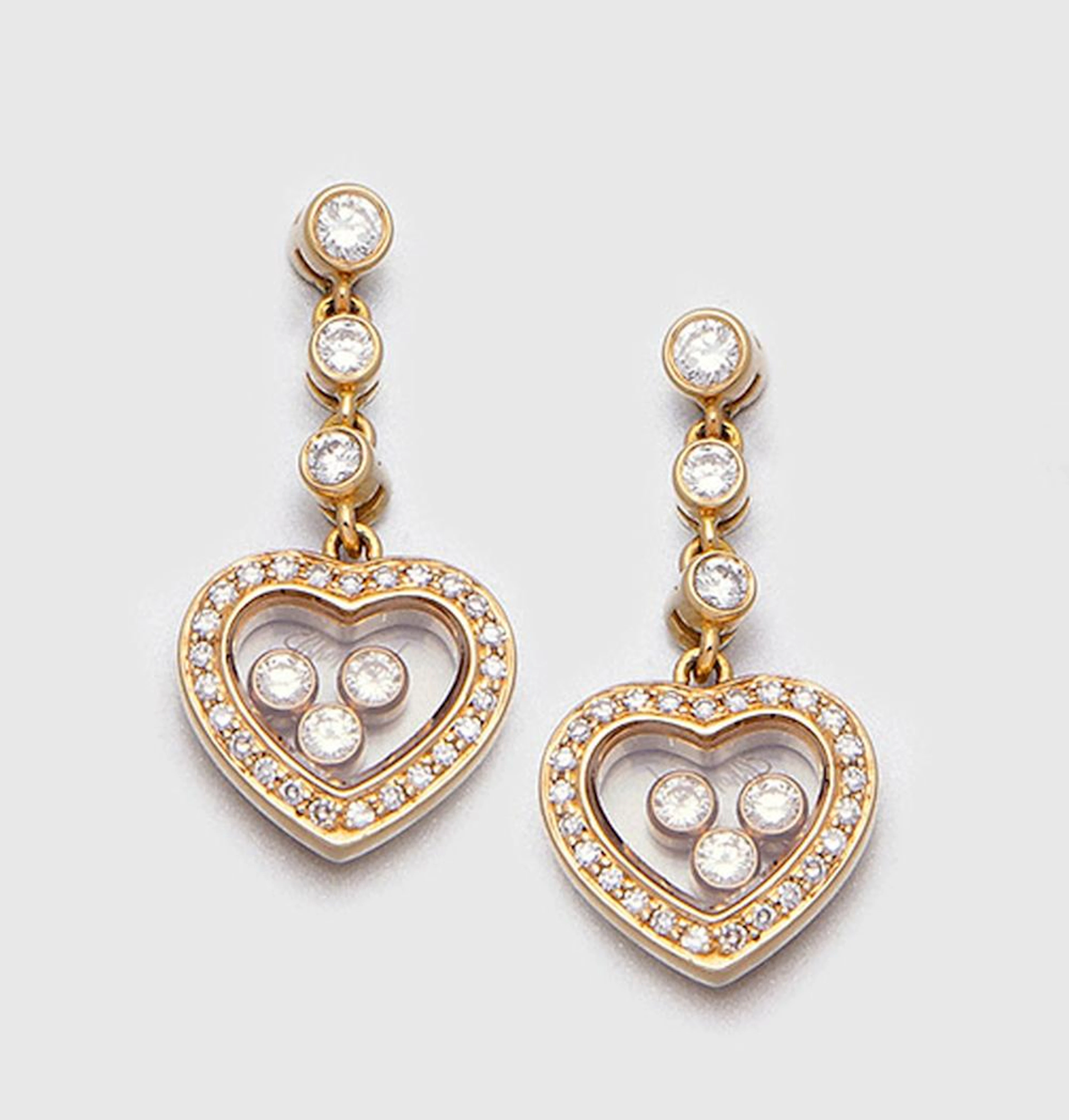 Paar Ohrringe von Chopard aus der Kollektion Happy Diamonds