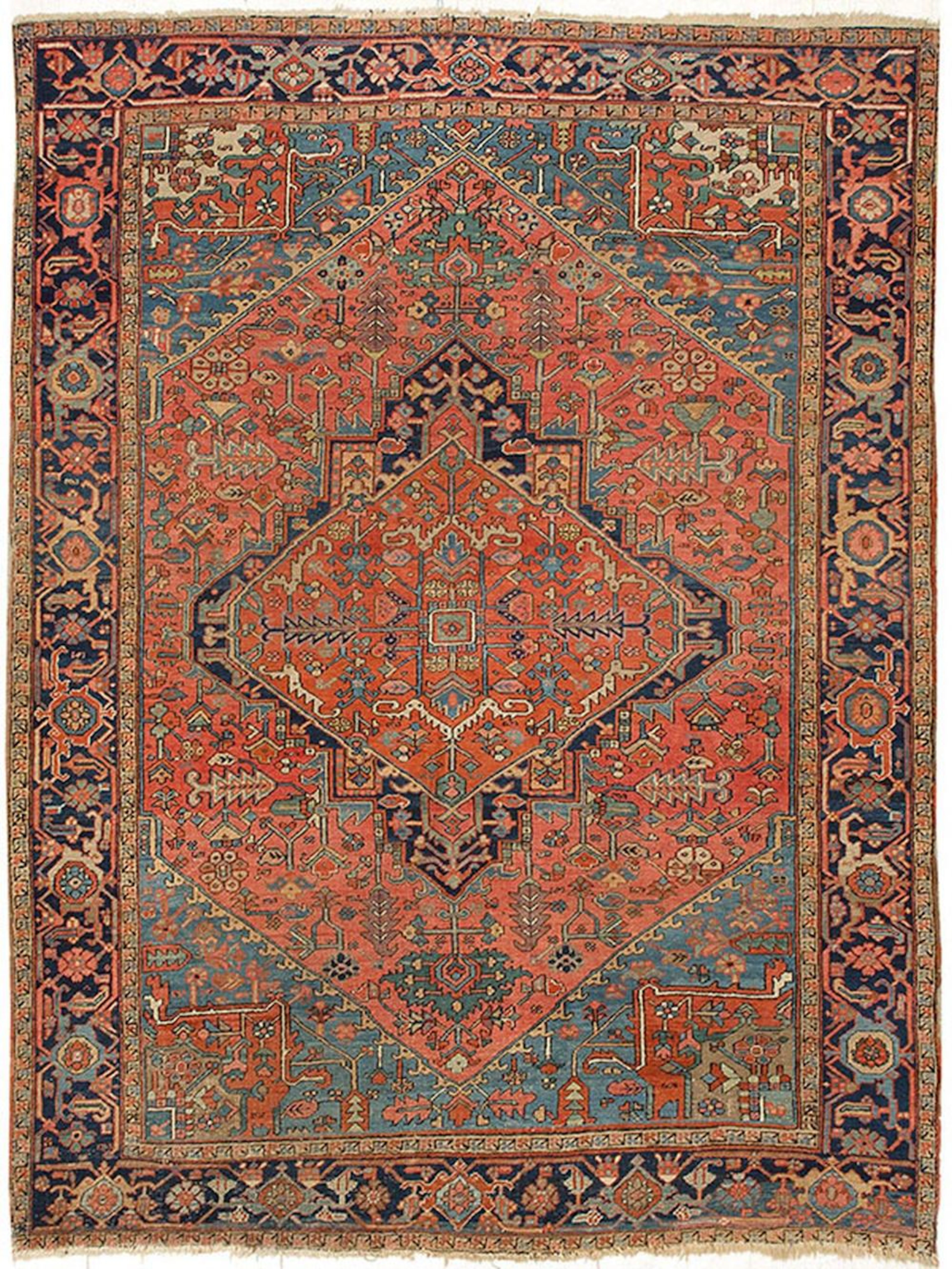 Großer antiker Heriz-Teppich