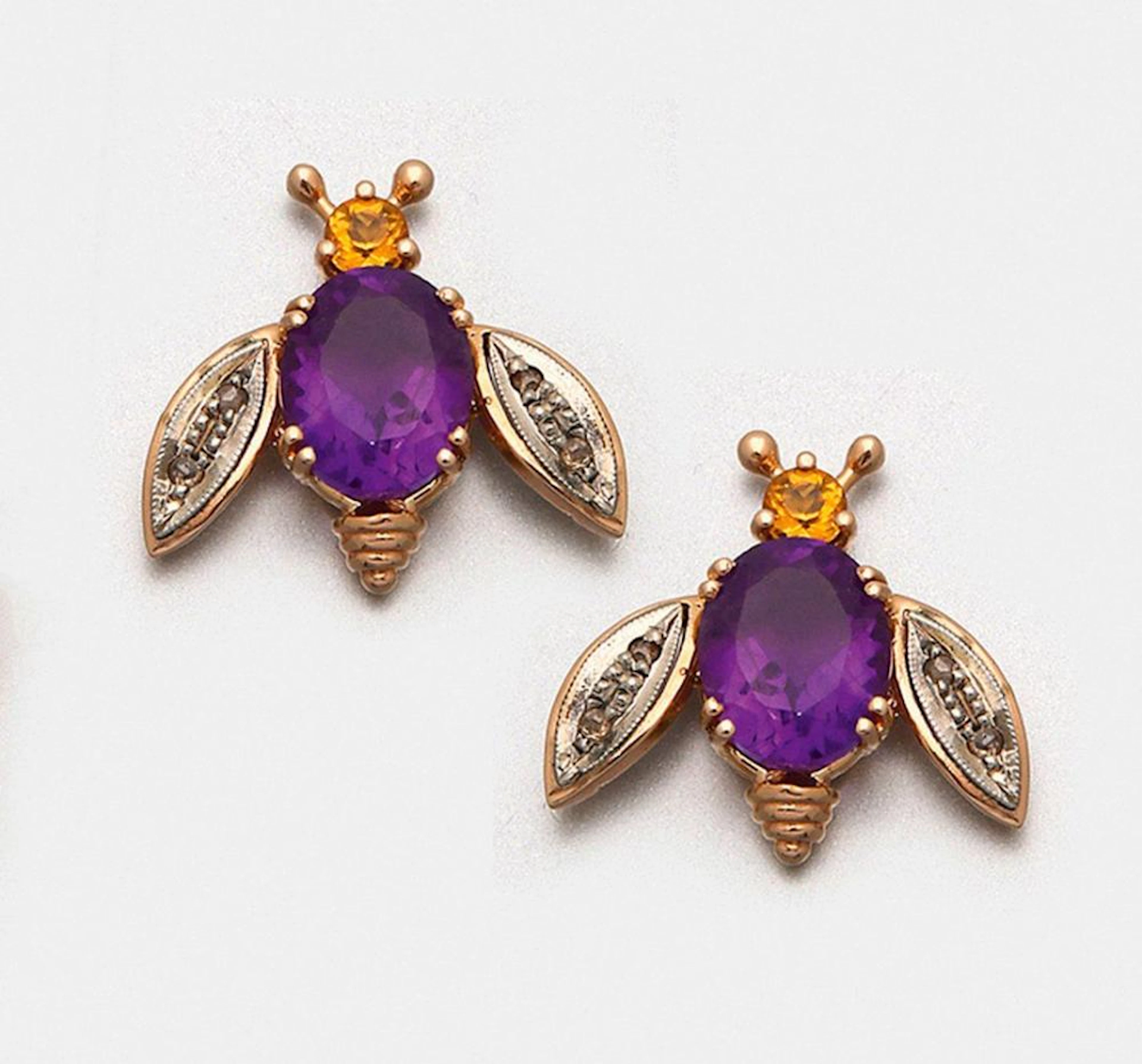 Paar dekorative Amethyst-Ohrringe