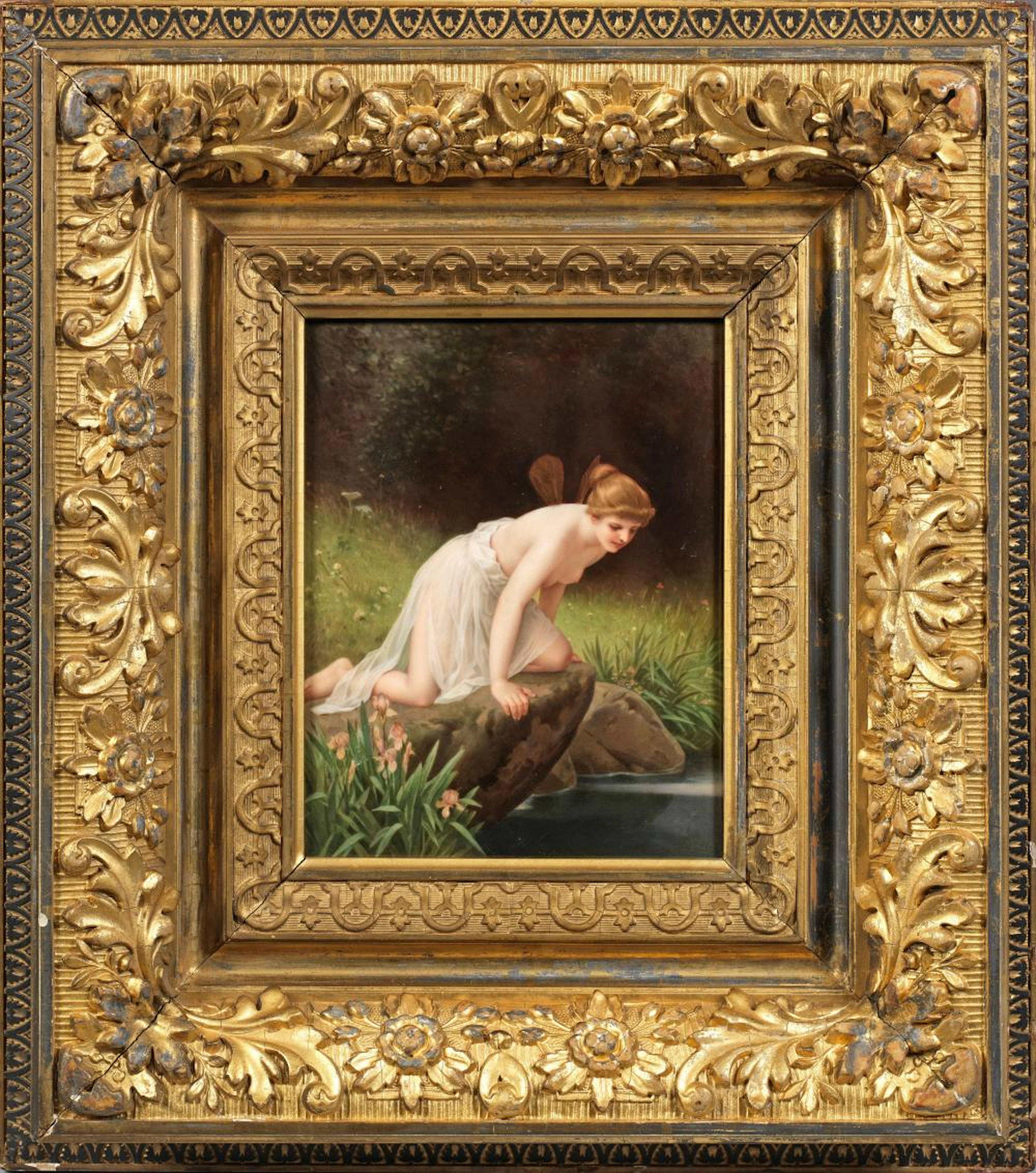 Porzellangemälde "Psyche am Wasserspiegel"