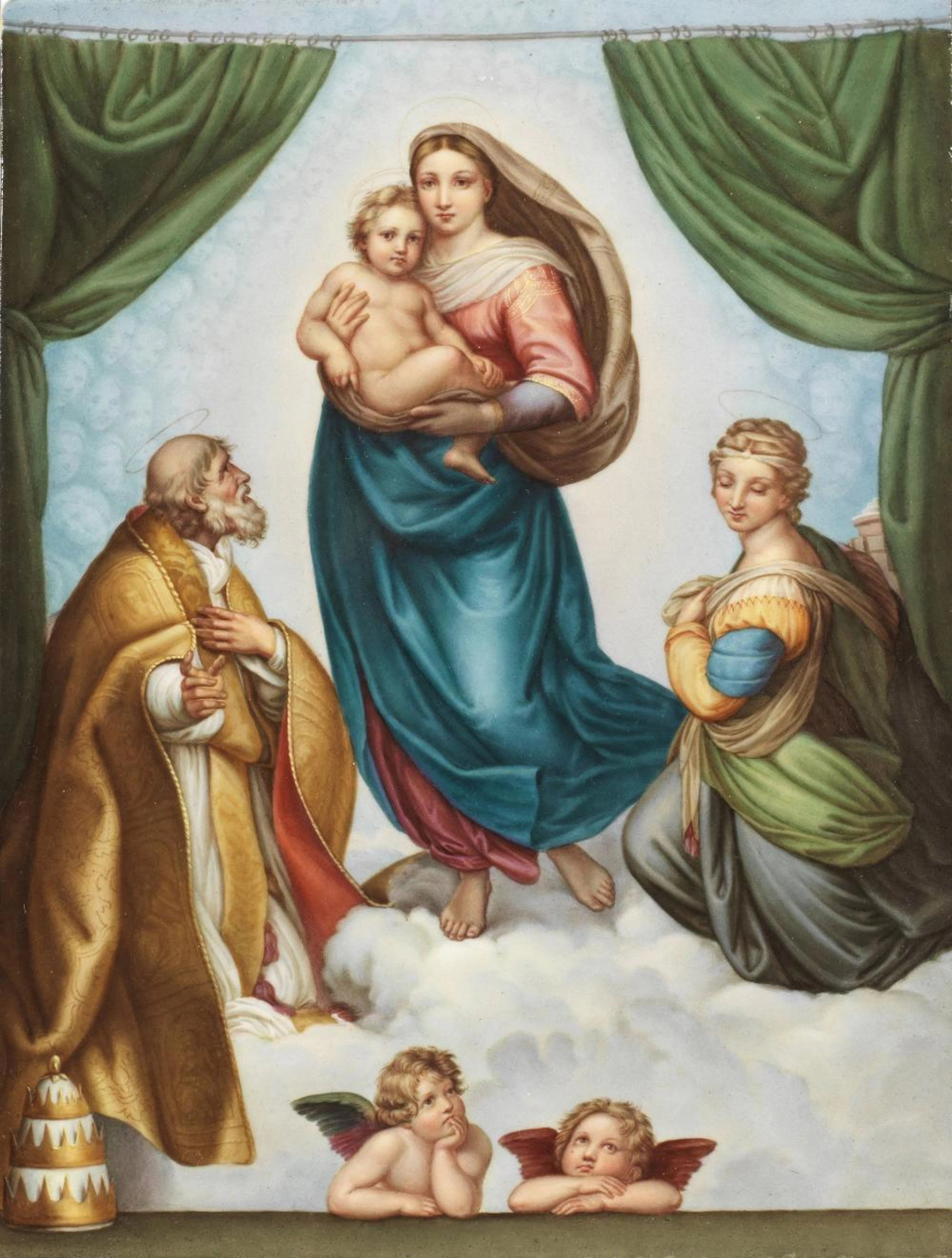 Porzellangemälde "Sixtinische Madonna"