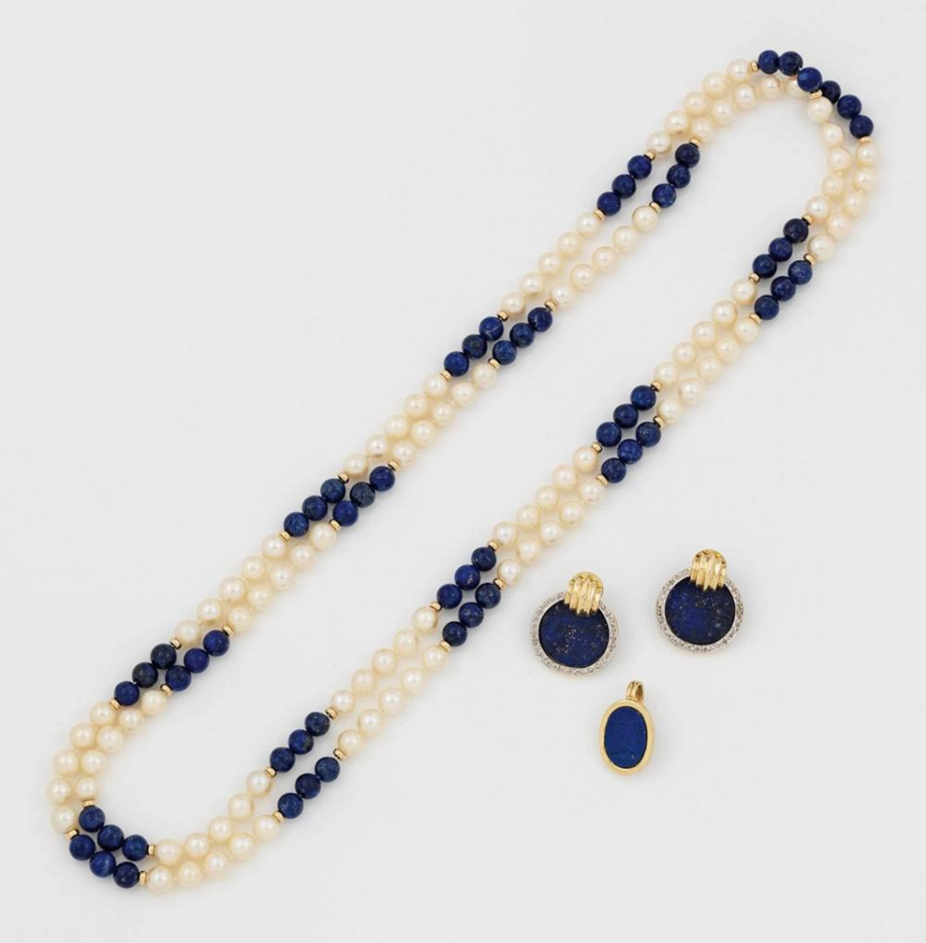 Lapislazuli Perl-Parure
