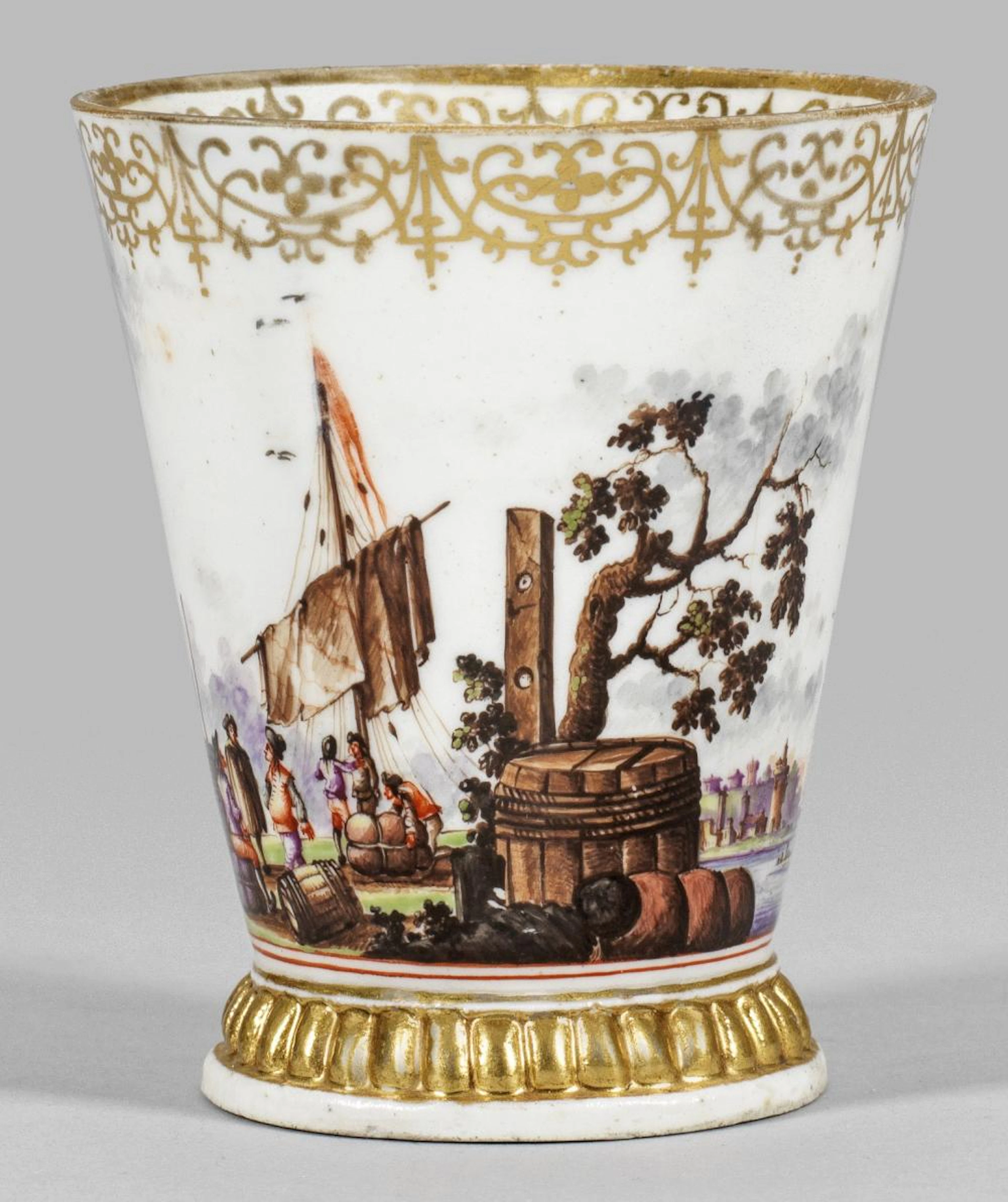 Früher Becher mit Kauffahrteiszene