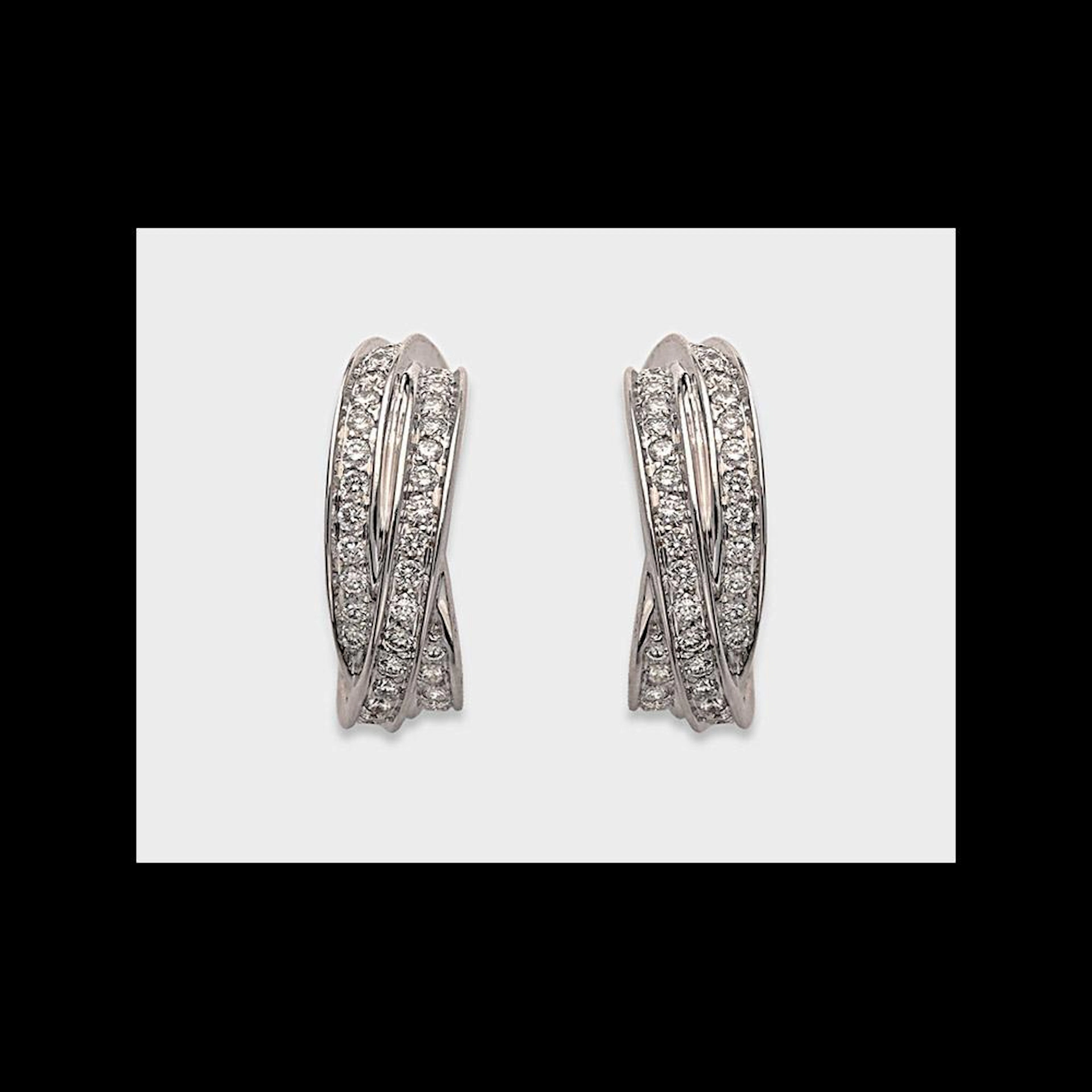 Paar Brillant-Ohrringe von Cartier-"Trinity"