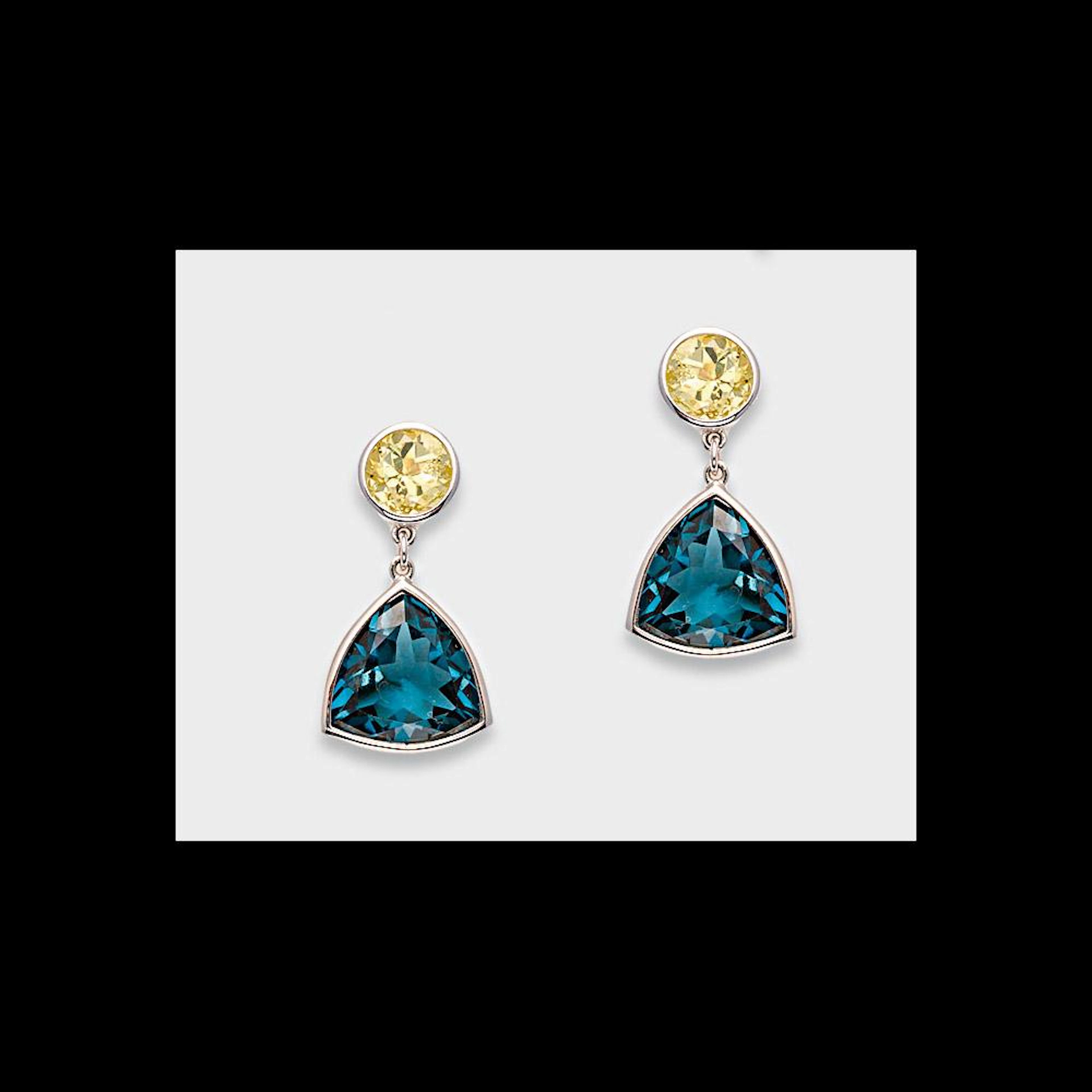 Paar London Blue Topas-Ohrringe
