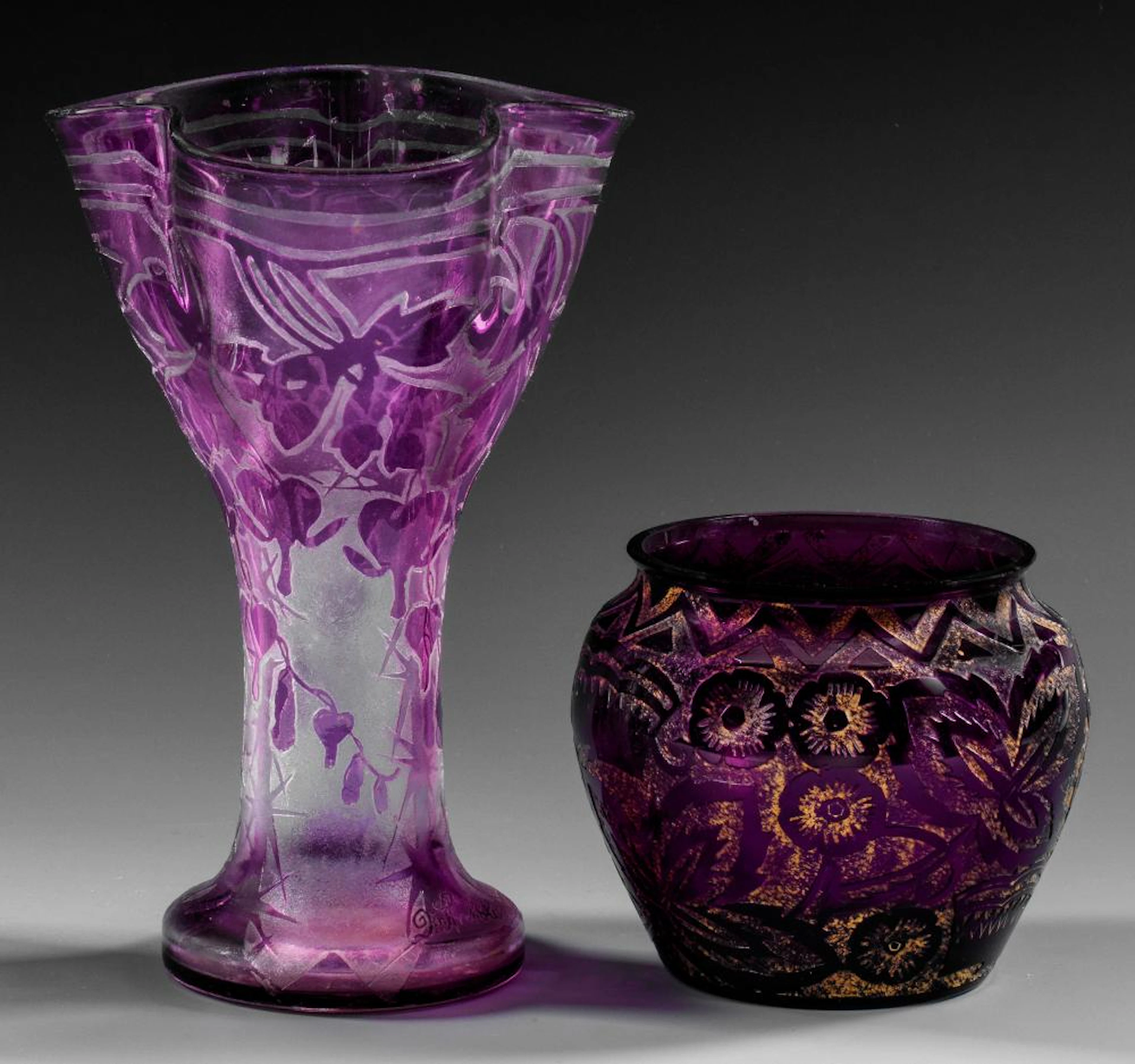 Zwei Jugendstil- und Art-Déco-Vase