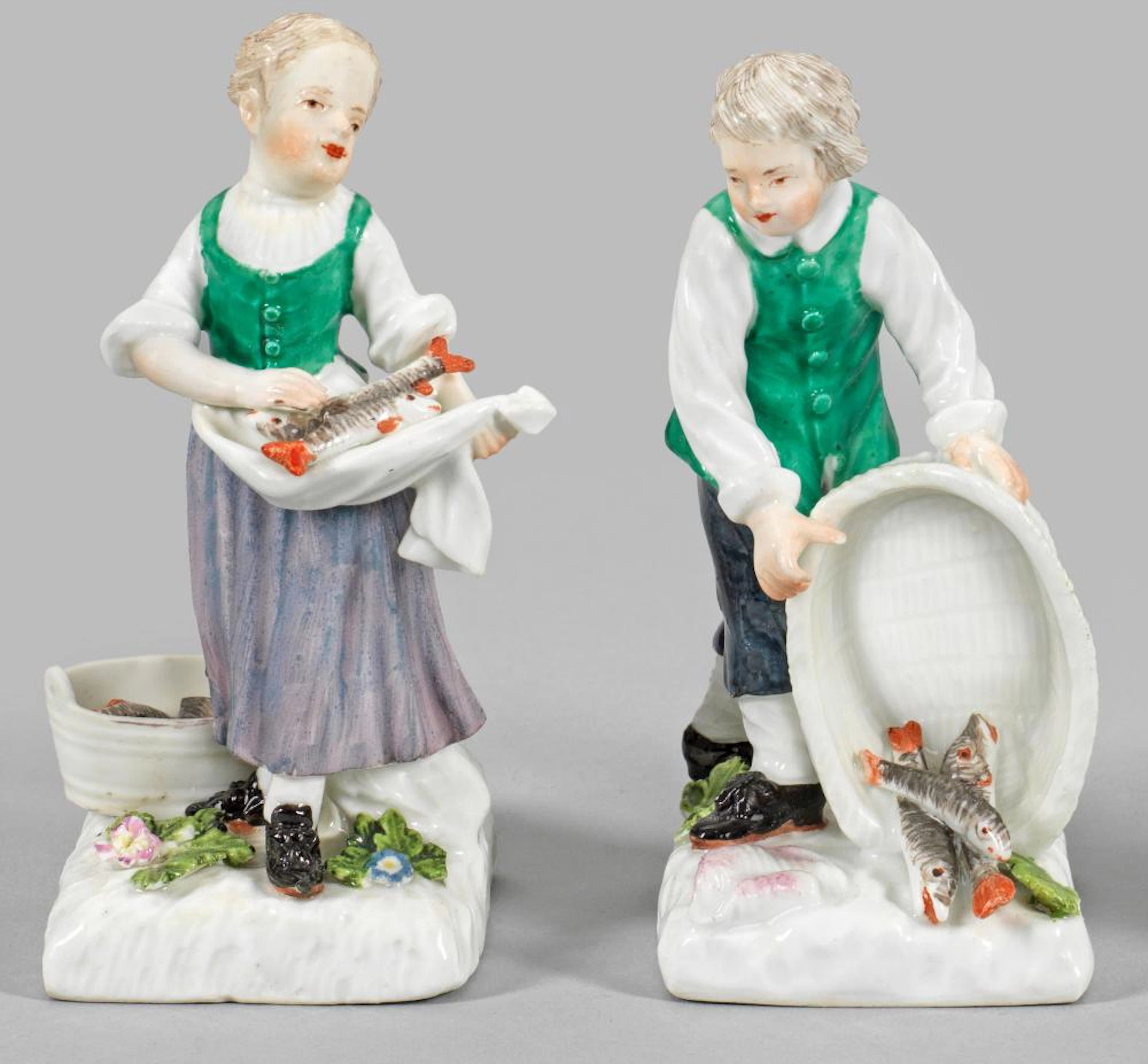 Paar Kinderfiguren "Fischerknabe" und "Fischermädchen"