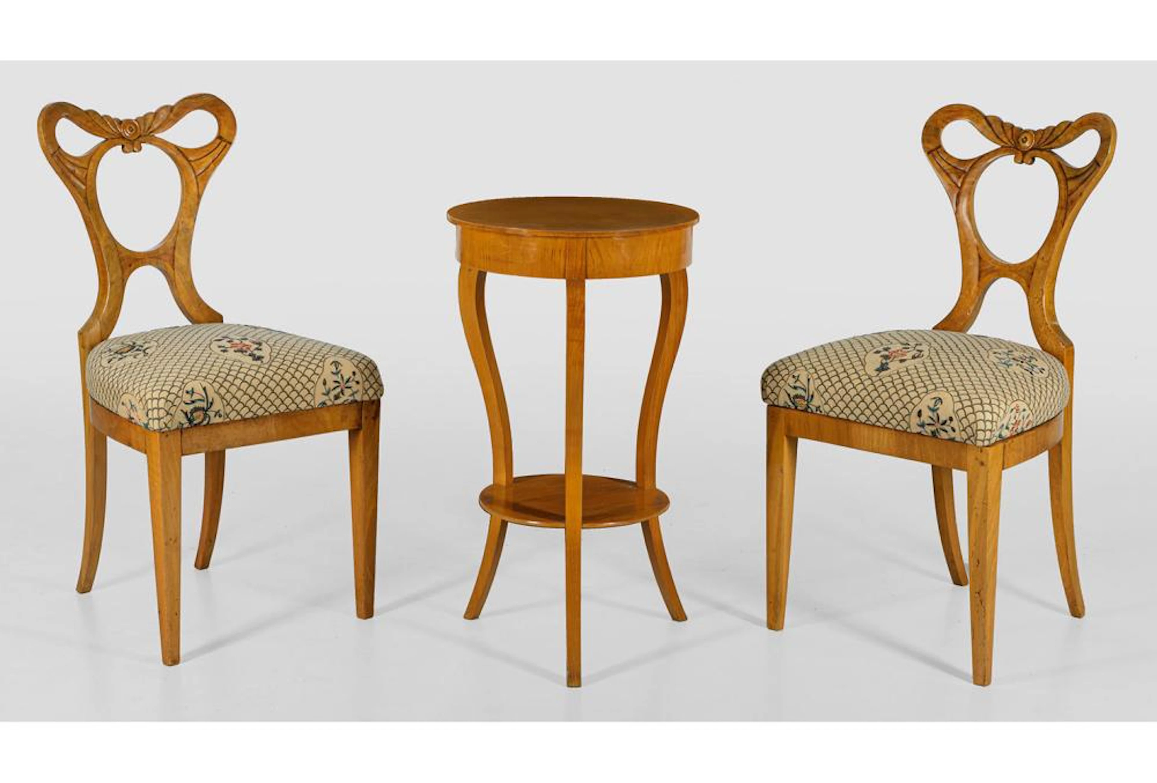 Paar Biedermeier-Stühle und Guerido