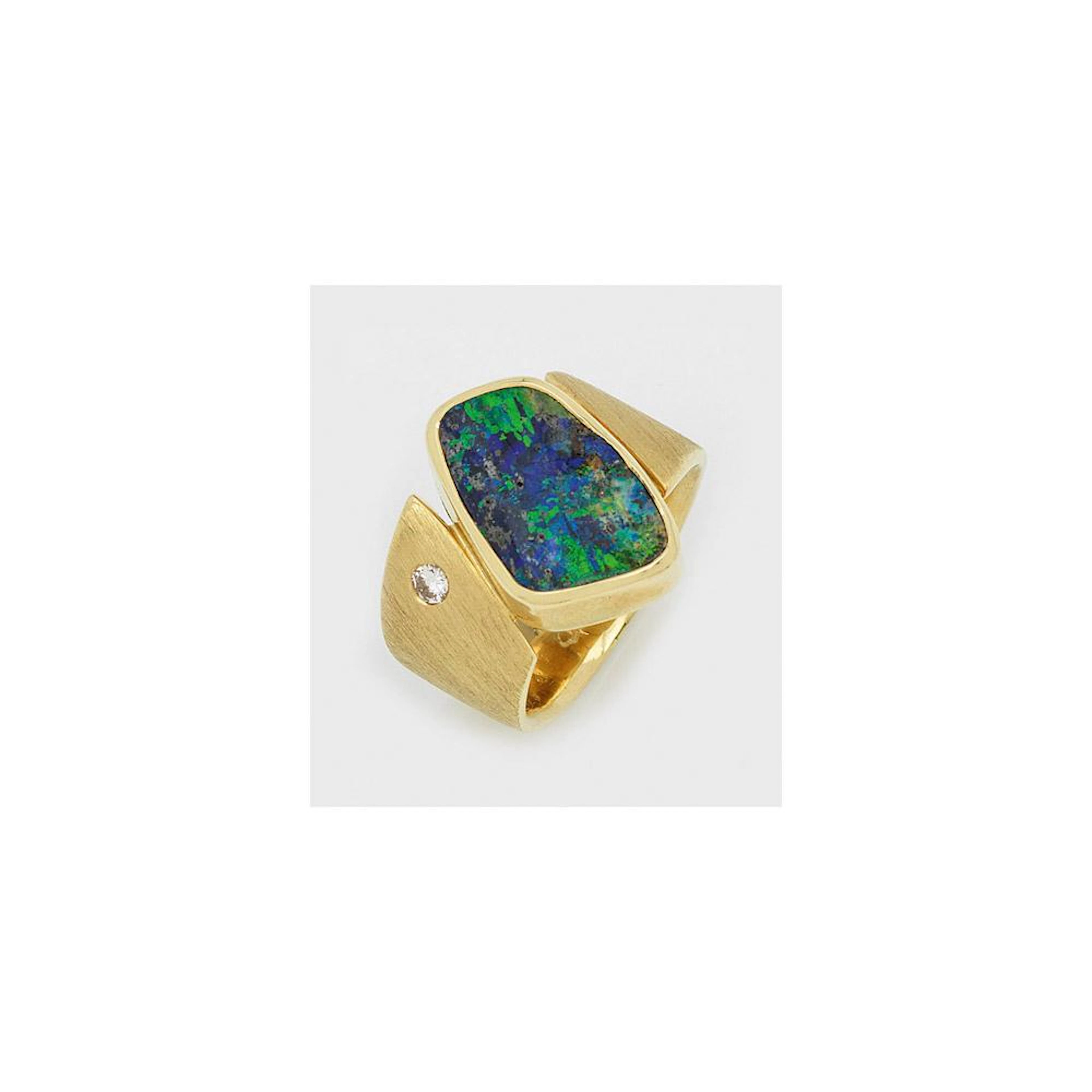 Moderner Boulder-Opalring von A. Reske
