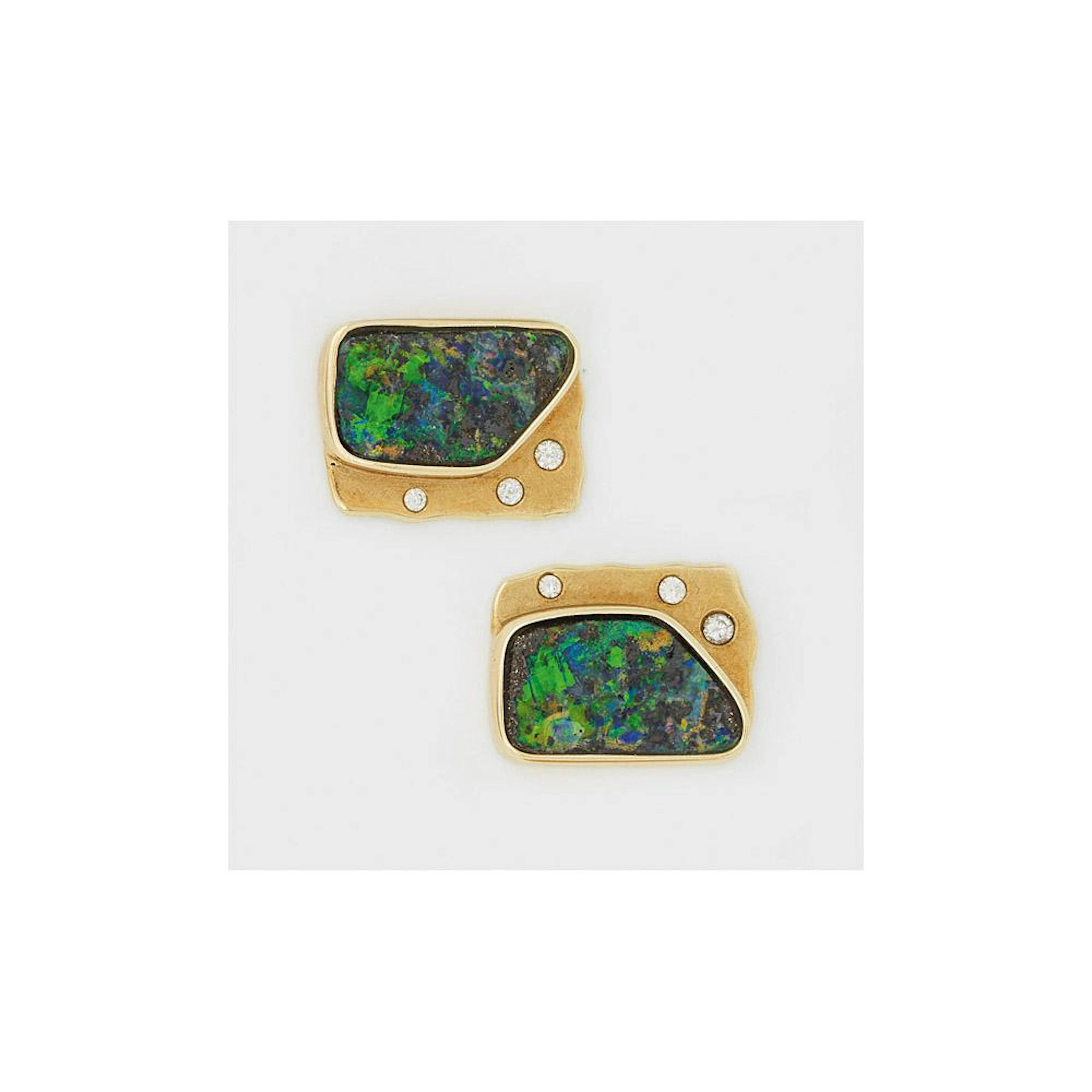 Paar Boulder-Opal-Ohrringe von A. Reske