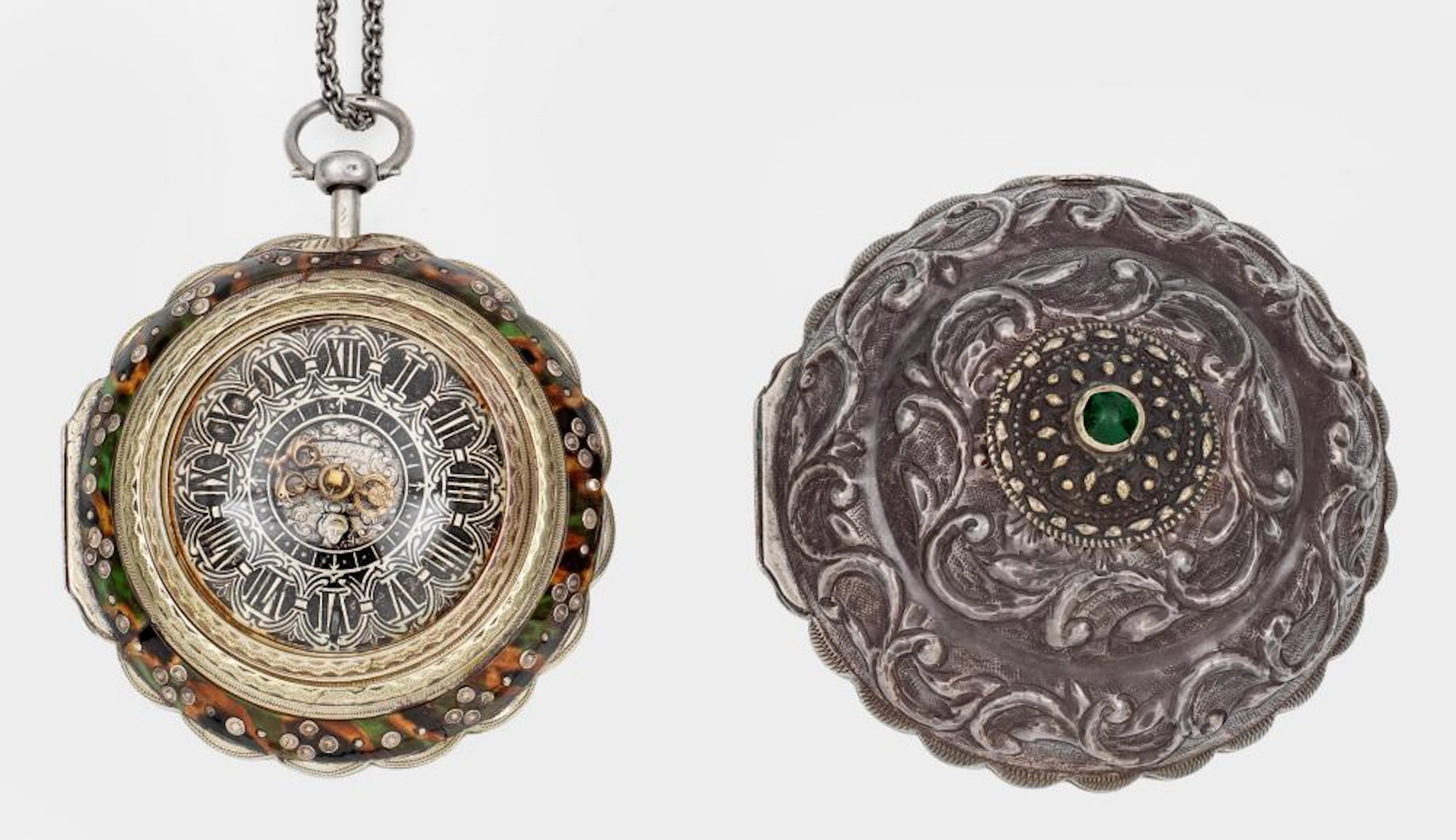 Seltene Spindeltaschenuhr mit vierfachem Gehäuse