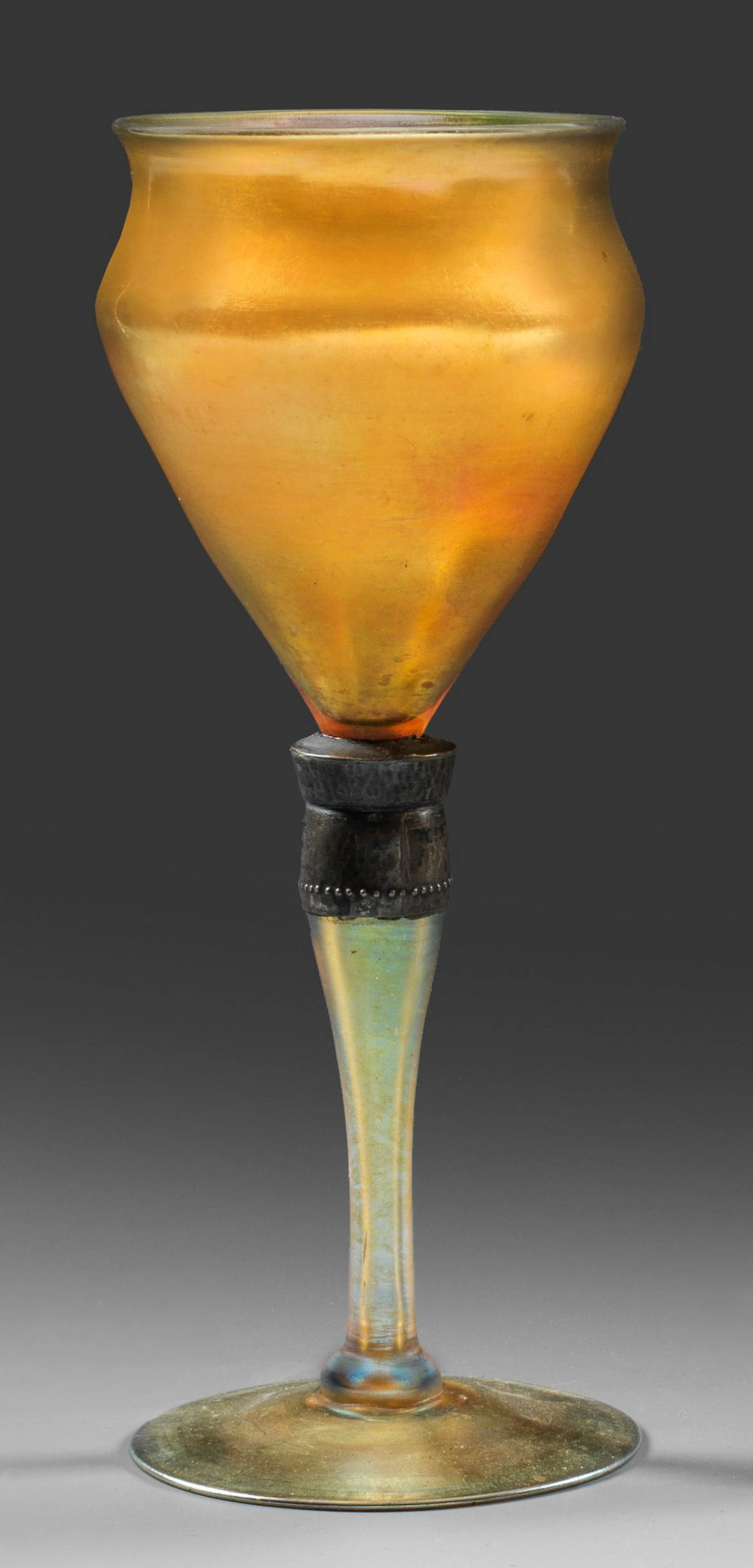 Zierpokal aus Gold-Favrile-Glas von Louis Comfort Tiffany