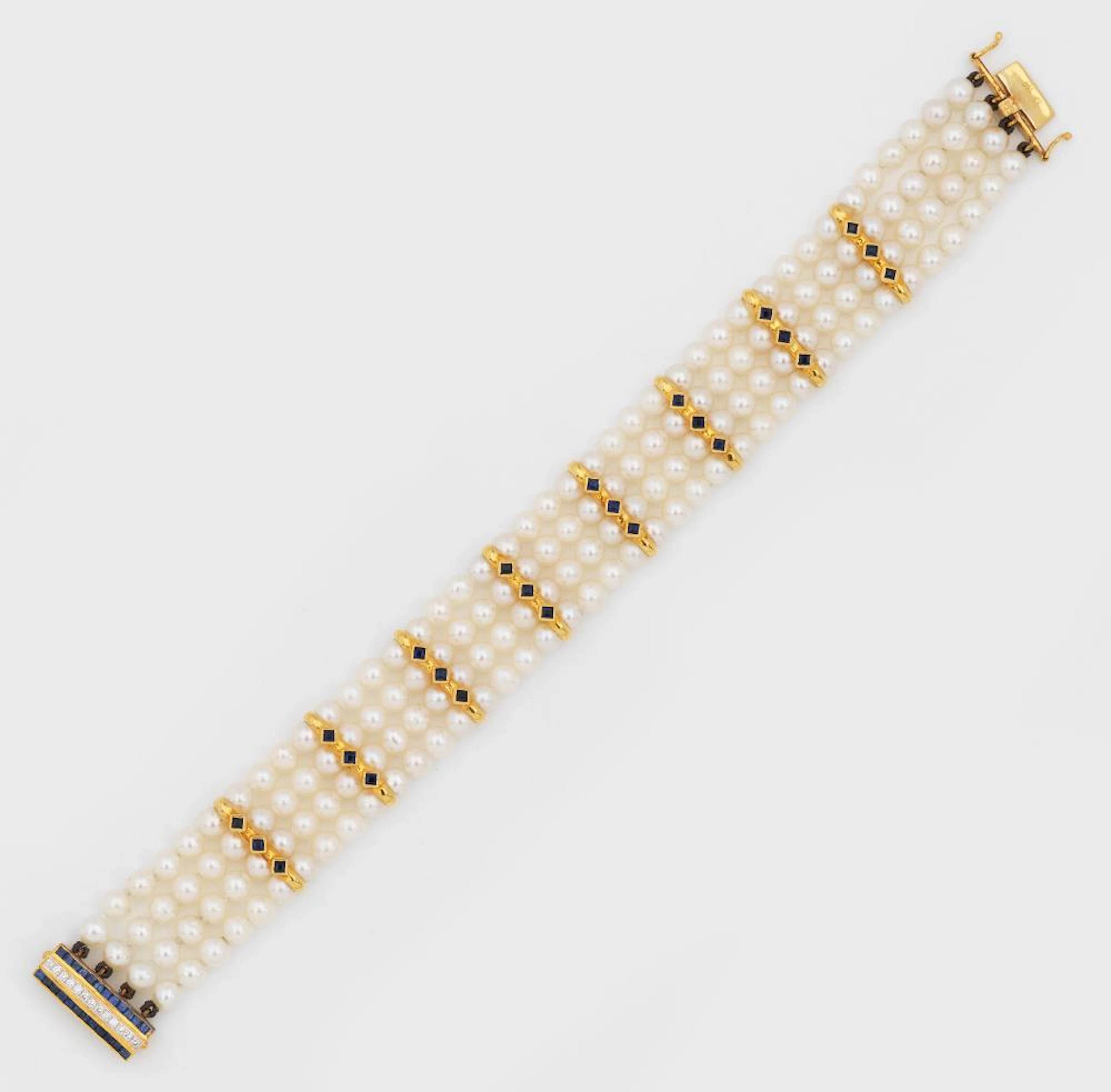 Feines Saphir-Perlarmband