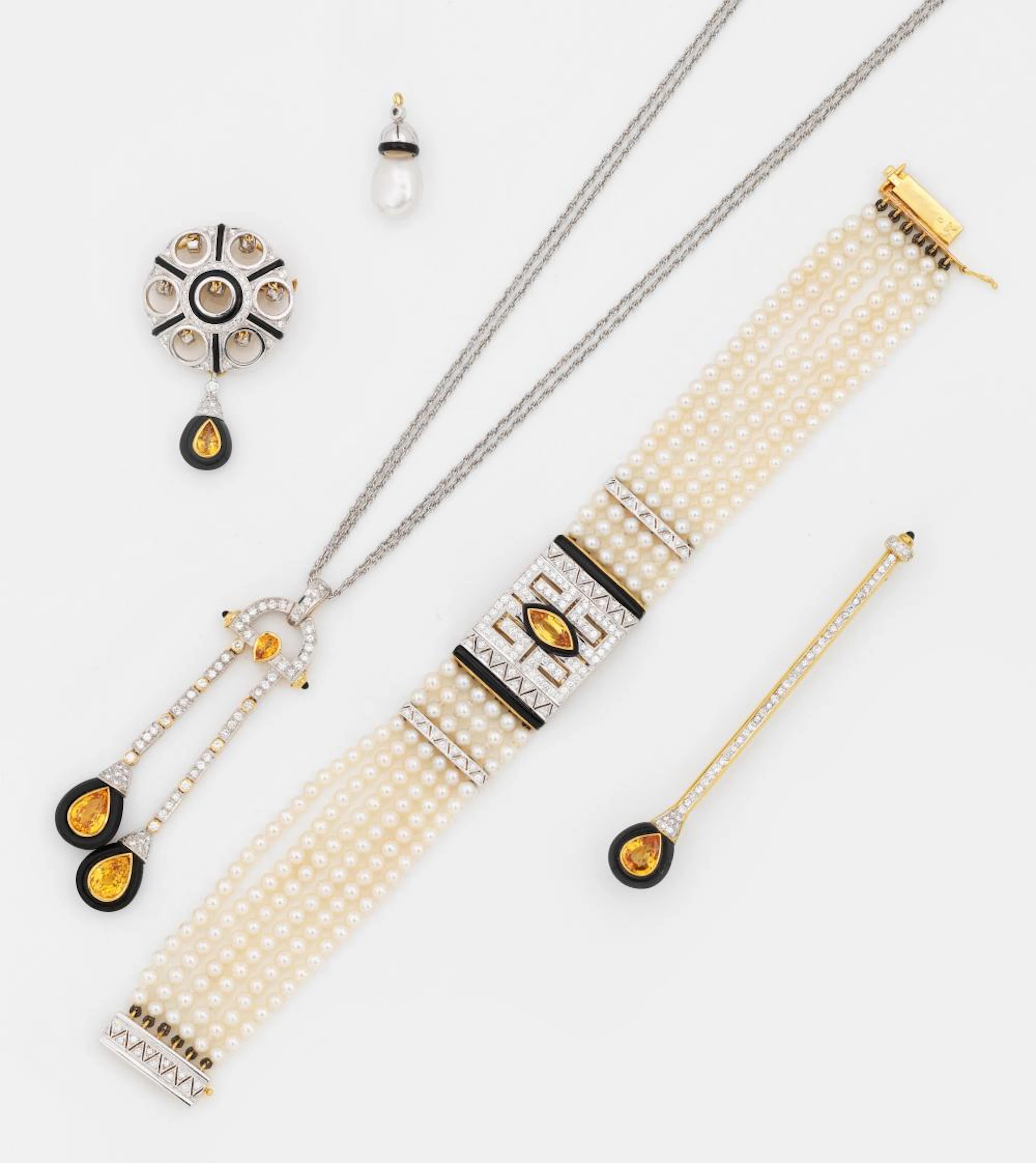 Elegantes Saphir-Diamant-Parure