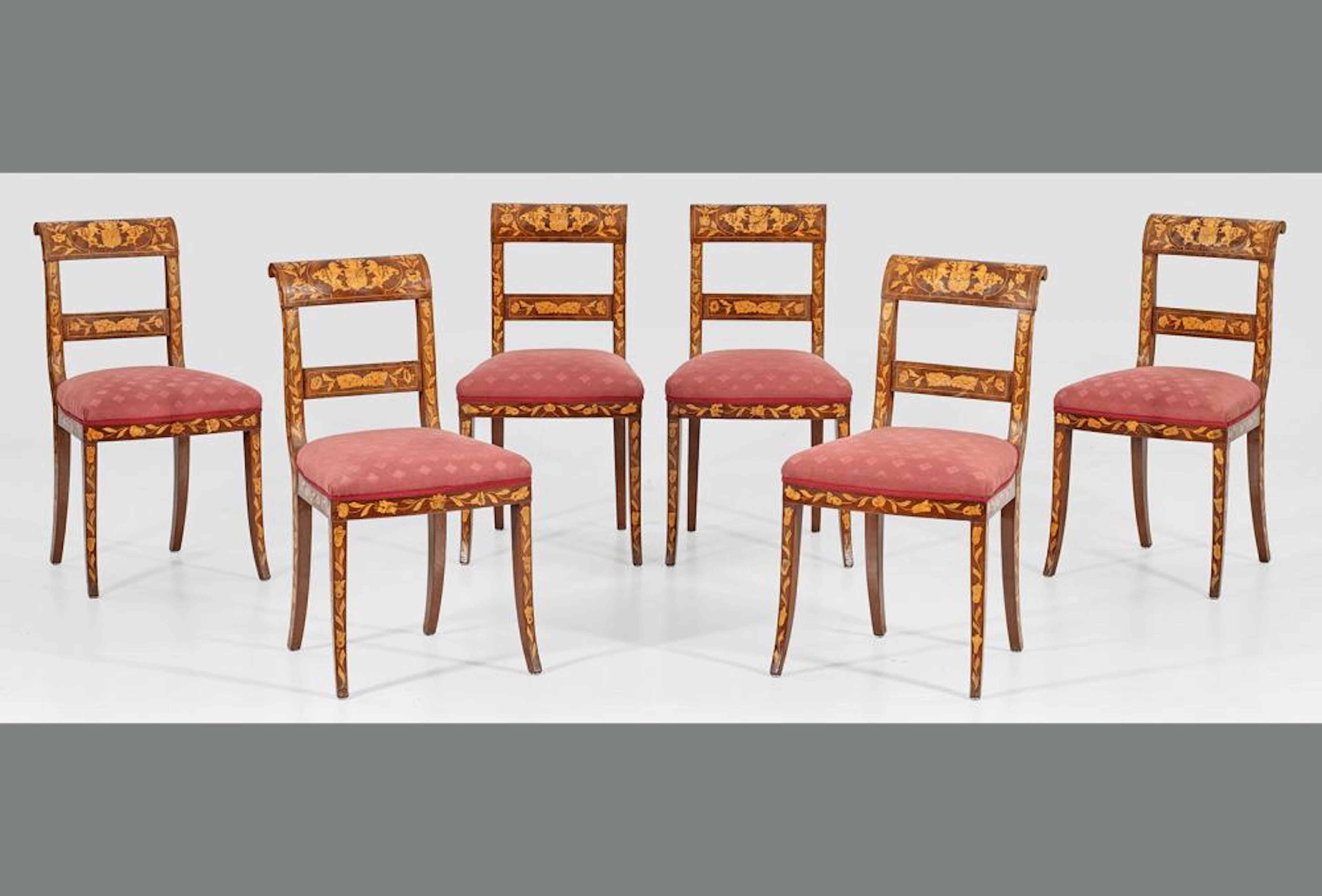 Satz von sechs Biedermeier-Stühle