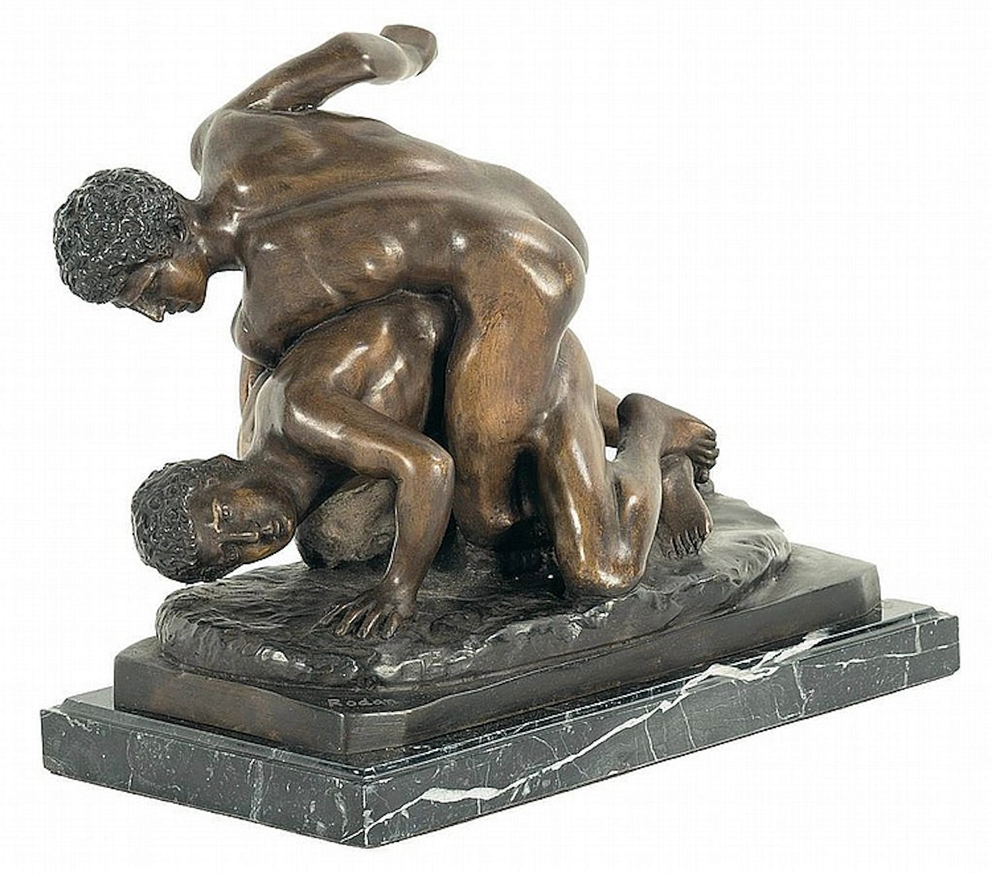 Rodin Roman Wrestlers Bronze Statue