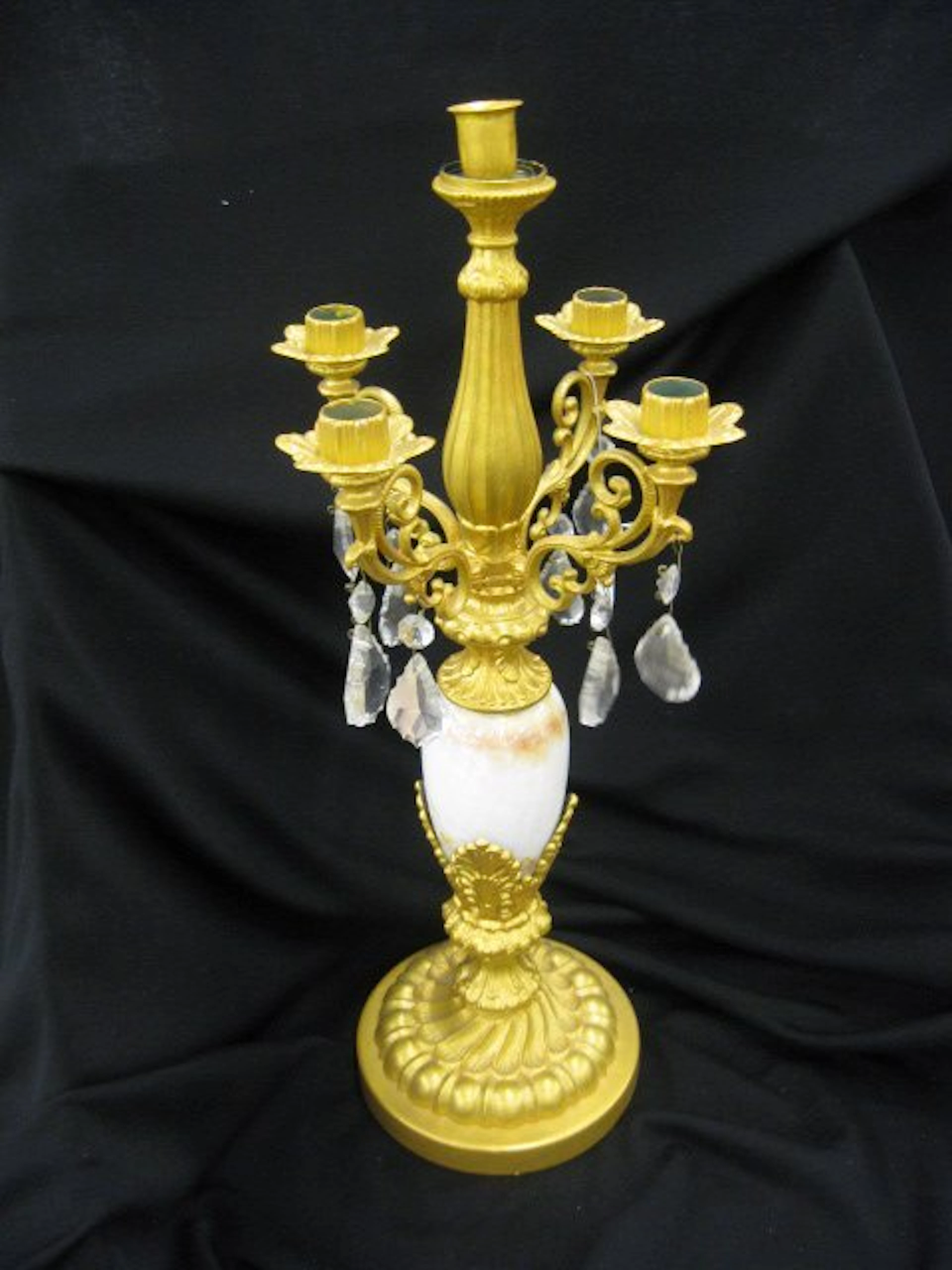 Victorian Candelabra, gold & onyx base