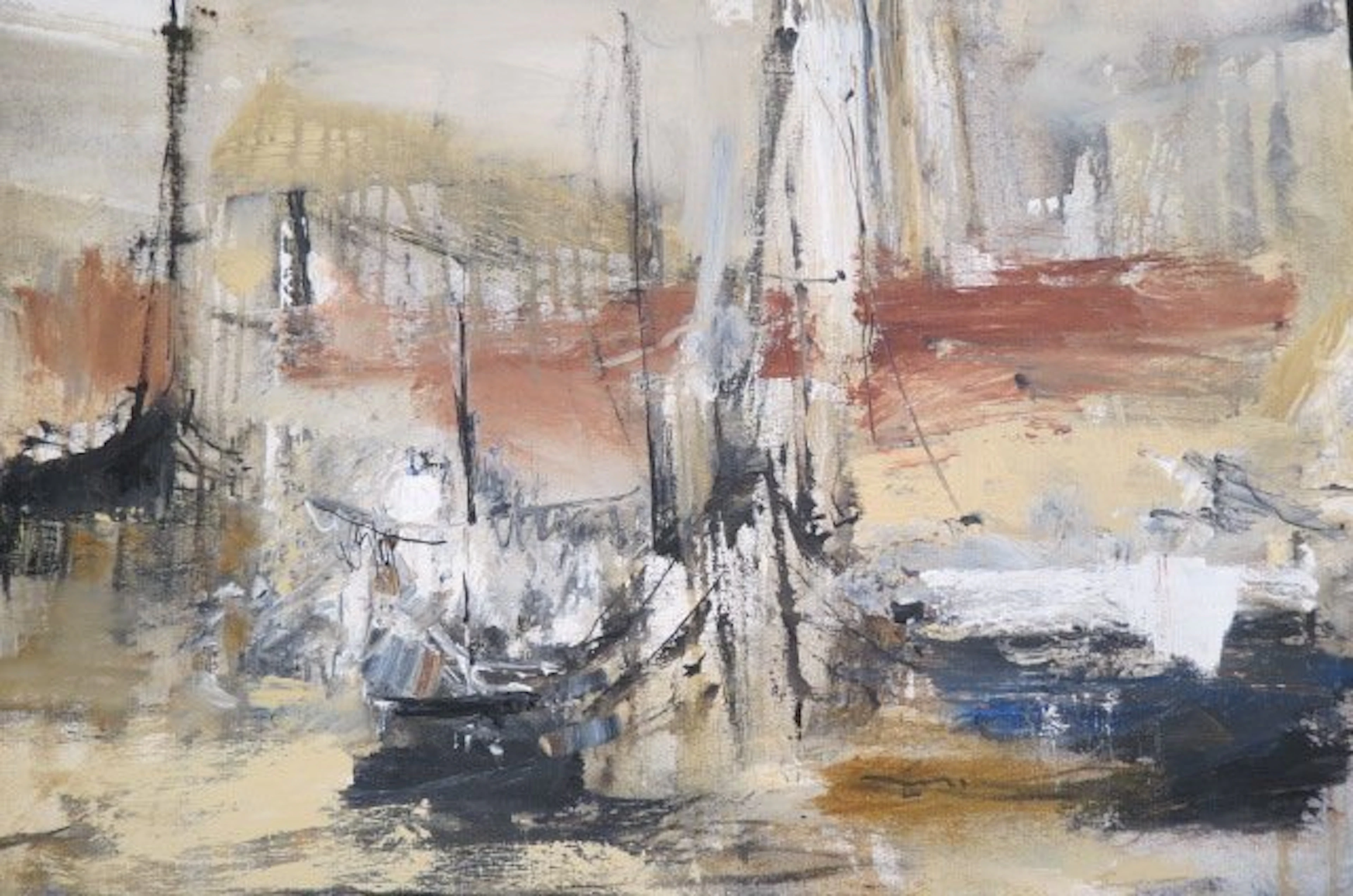 Expressionism Painting of Ships